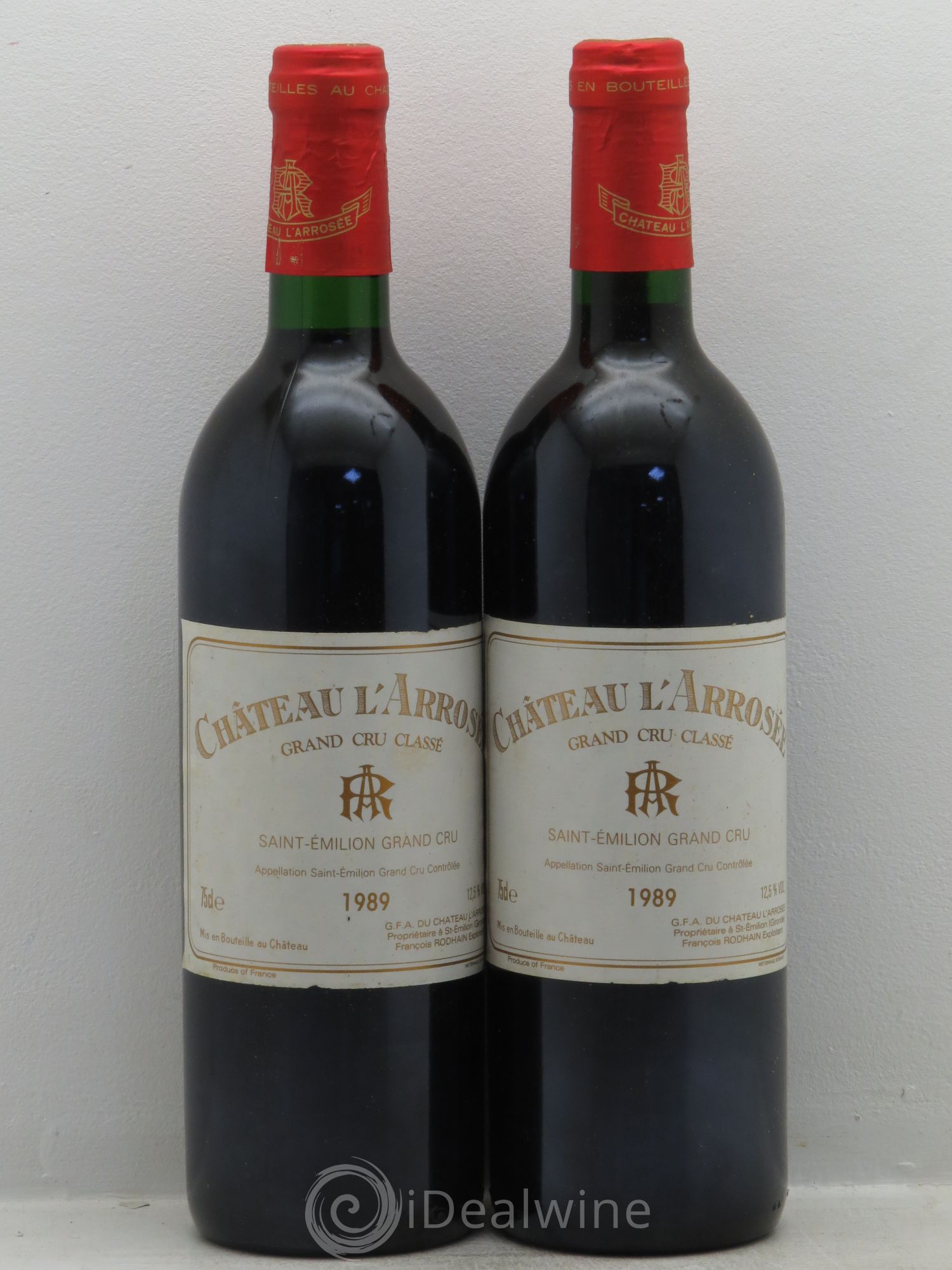 Château l' Arrosée Grand Cru Classé 1989 - Lot de 2 bouteilles - 0