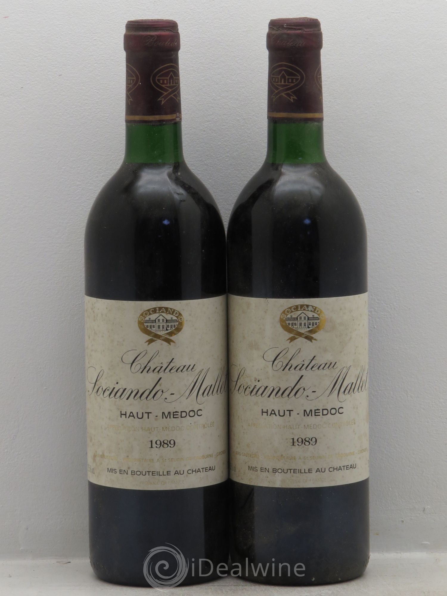 Château Sociando Mallet 1989 - Lot de 2 bouteilles - 0