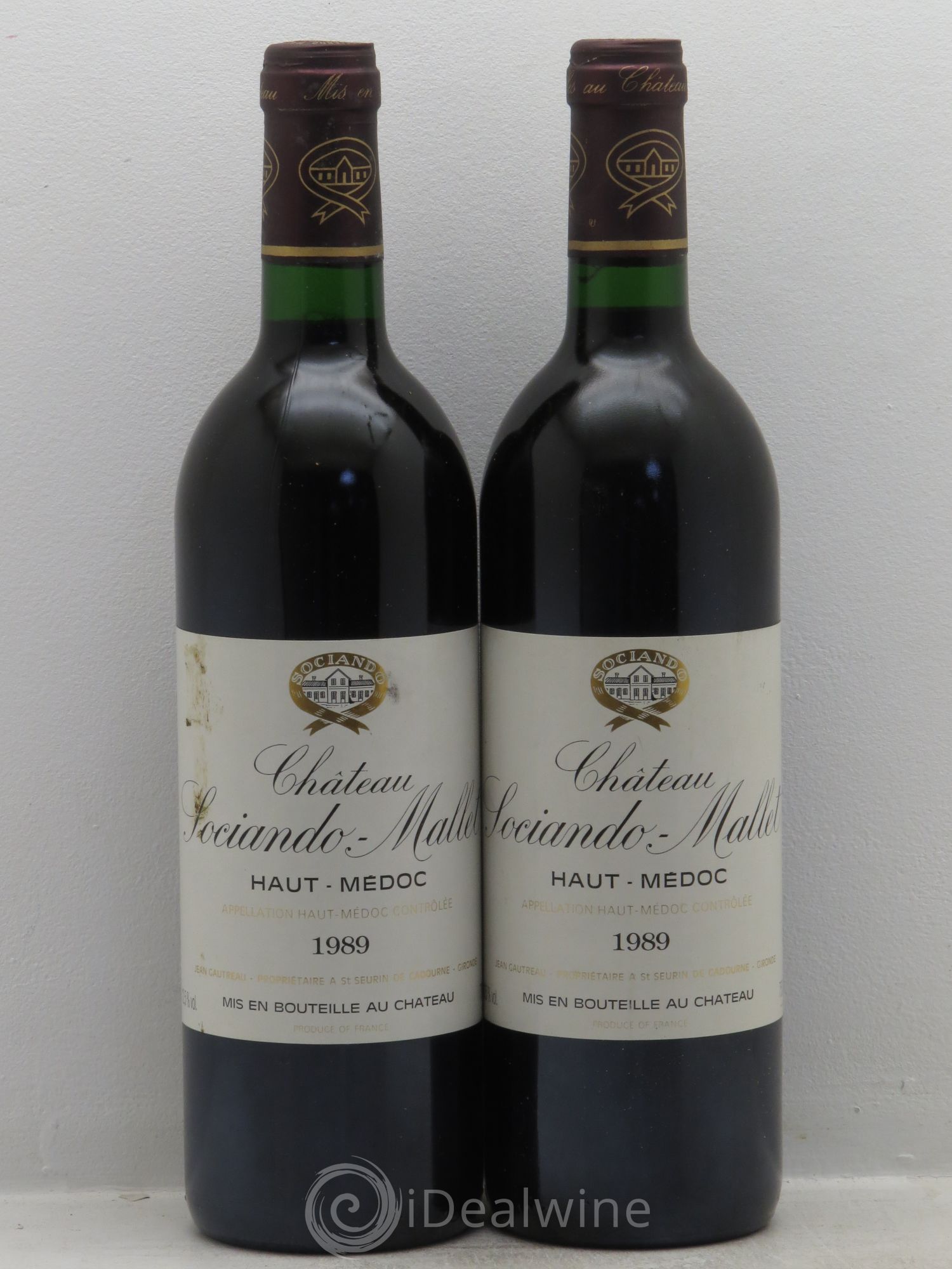 Château Sociando Mallet 1989 - Lot de 2 bouteilles - 0