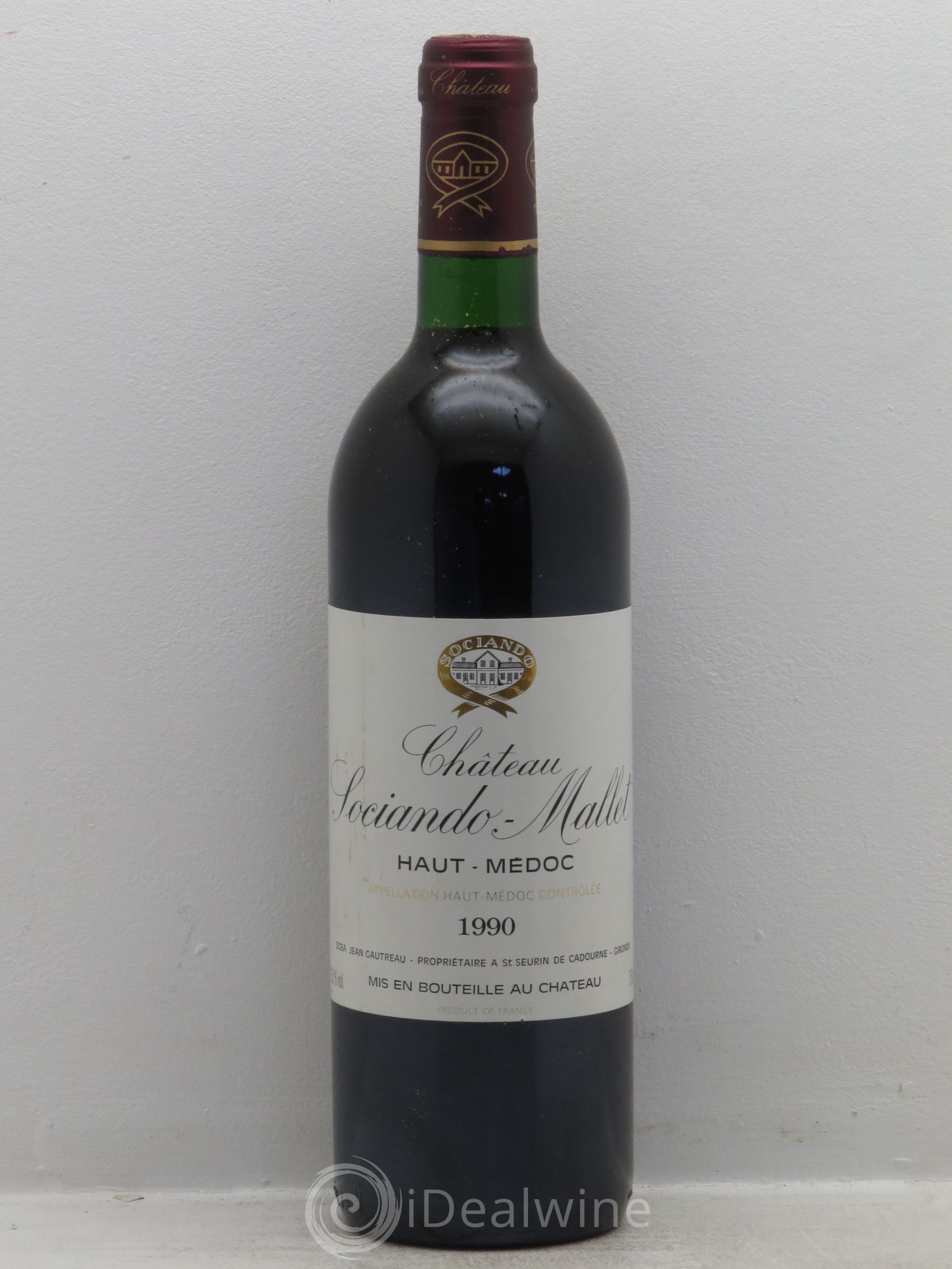 Château Sociando Mallet 1990 - Lot de 1 bouteille - 0