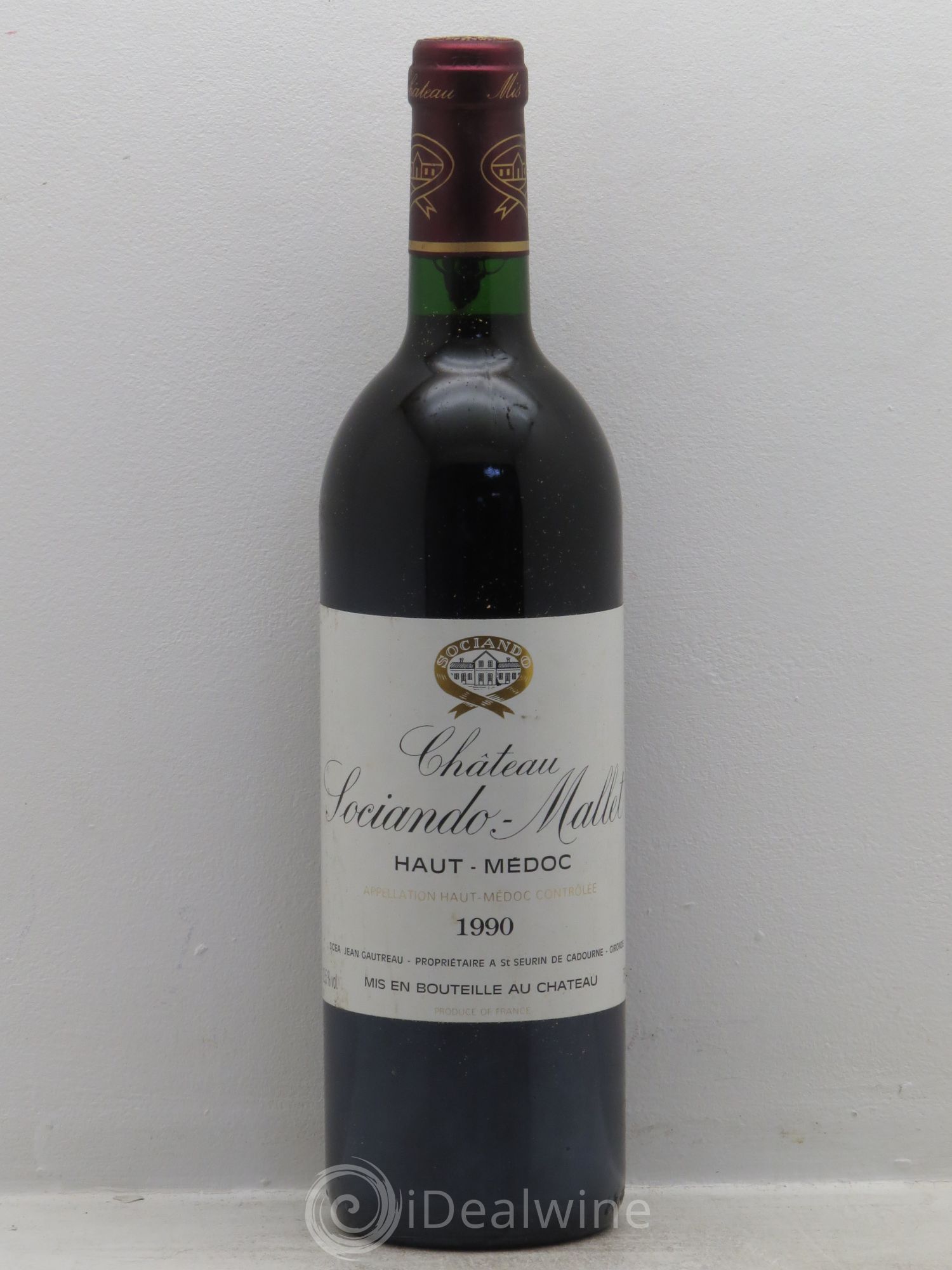 Château Sociando Mallet 1990 - Lot de 1 bouteille - 0