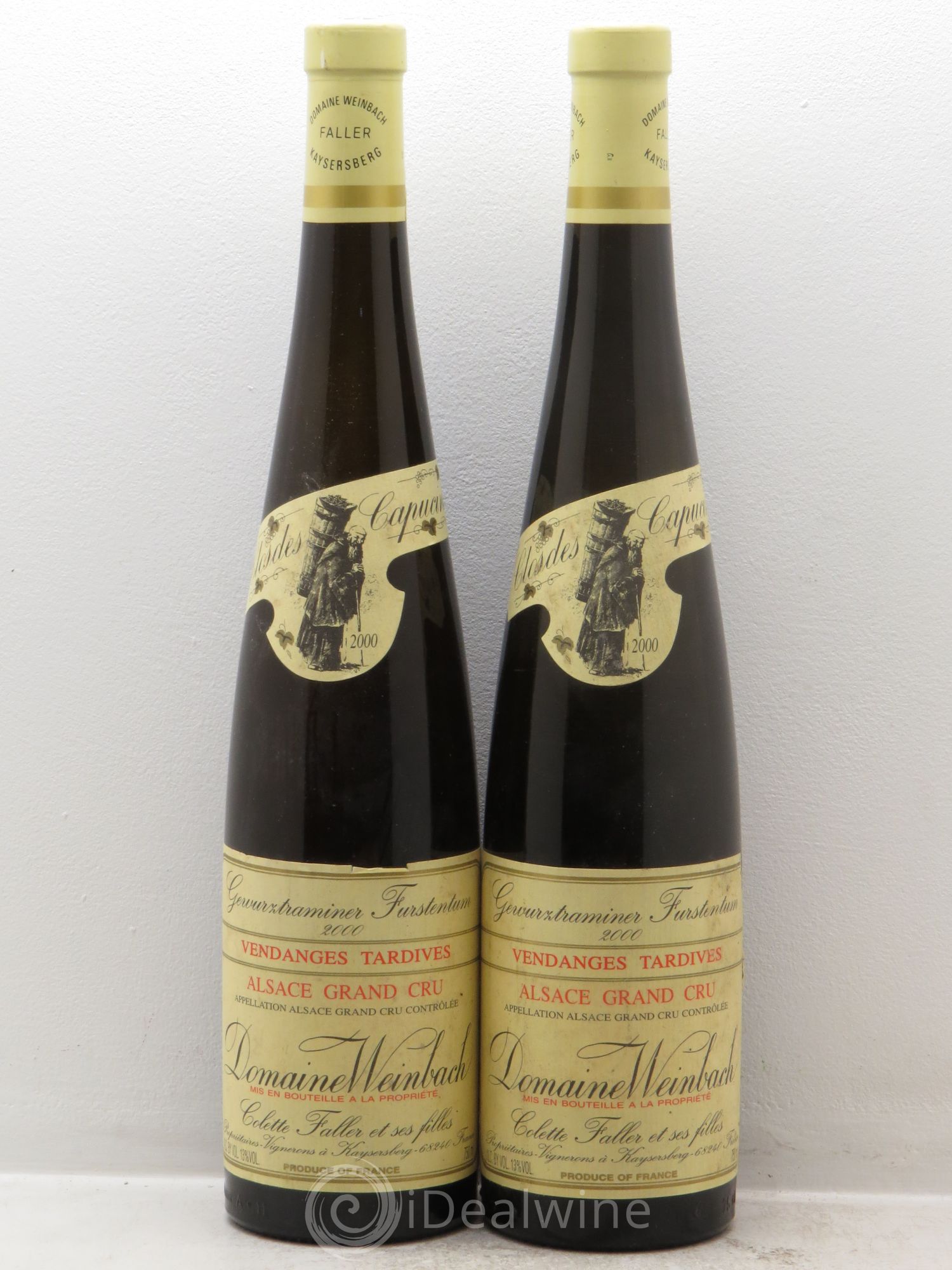 Alsace Gewurztraminer Grand Cru Furstentum Vendanges Tardives Weinbach (Domaine) Clos des Capucins 2000 - Lotto di 2 bottiglie - 0