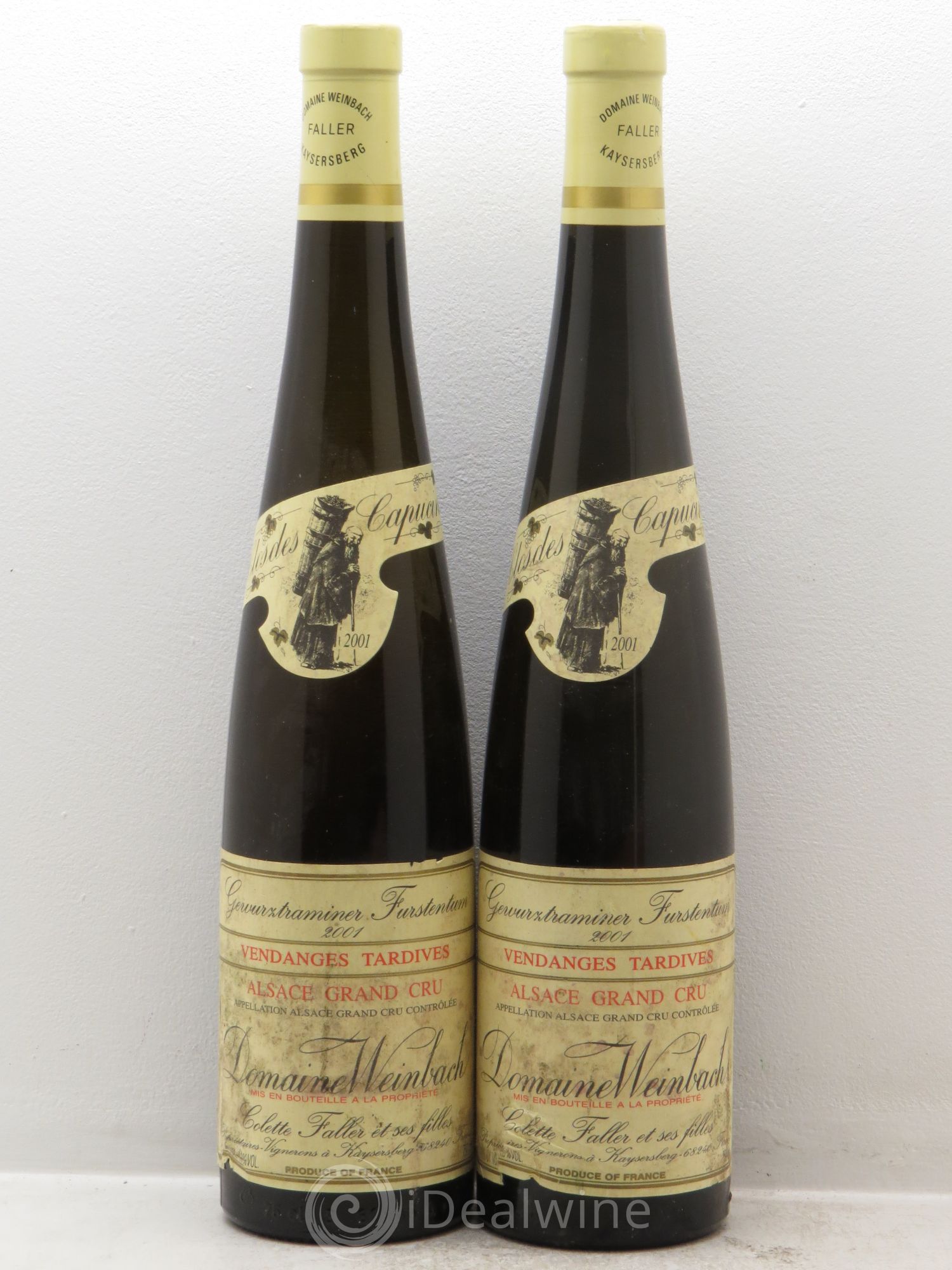 Alsace Gewurztraminer Grand Cru Furstentum Vendanges Tardives Weinbach (Domaine) Clos des Capucins 2001 - Lotto di 2 bottiglie - 0