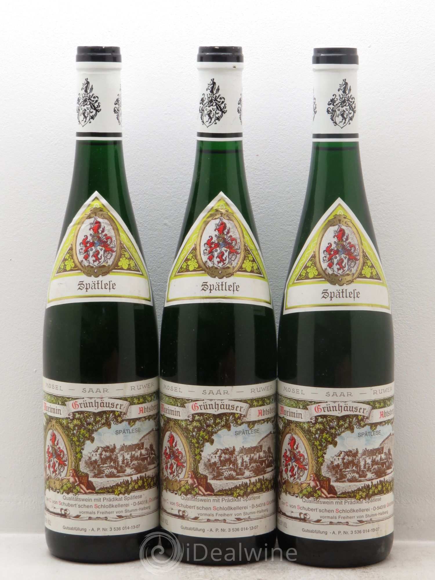 Riesling Von Schubert Maximin Grünhaus Spatlese Abstberg (sans prix de réserve) 2006 - Posten von 3 Flaschen - 0