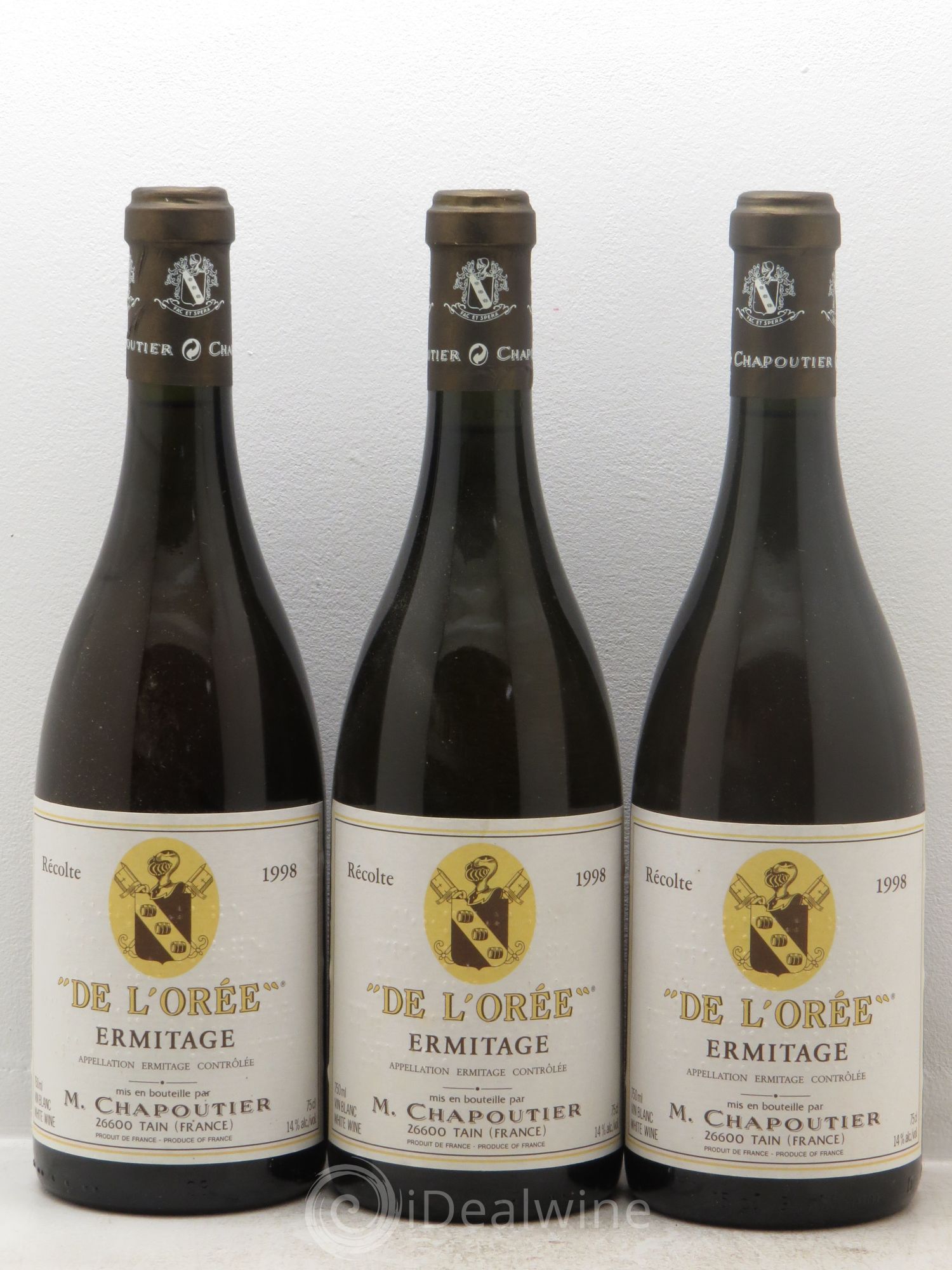 Hermitage Ermitage de l'Orée Chapoutier 1998 - Lot de 3 bouteilles - 0