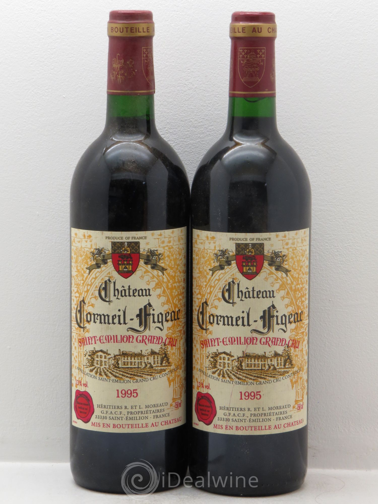 Château Cormeil Figeac 1995 - Lot de 2 bouteilles - 0