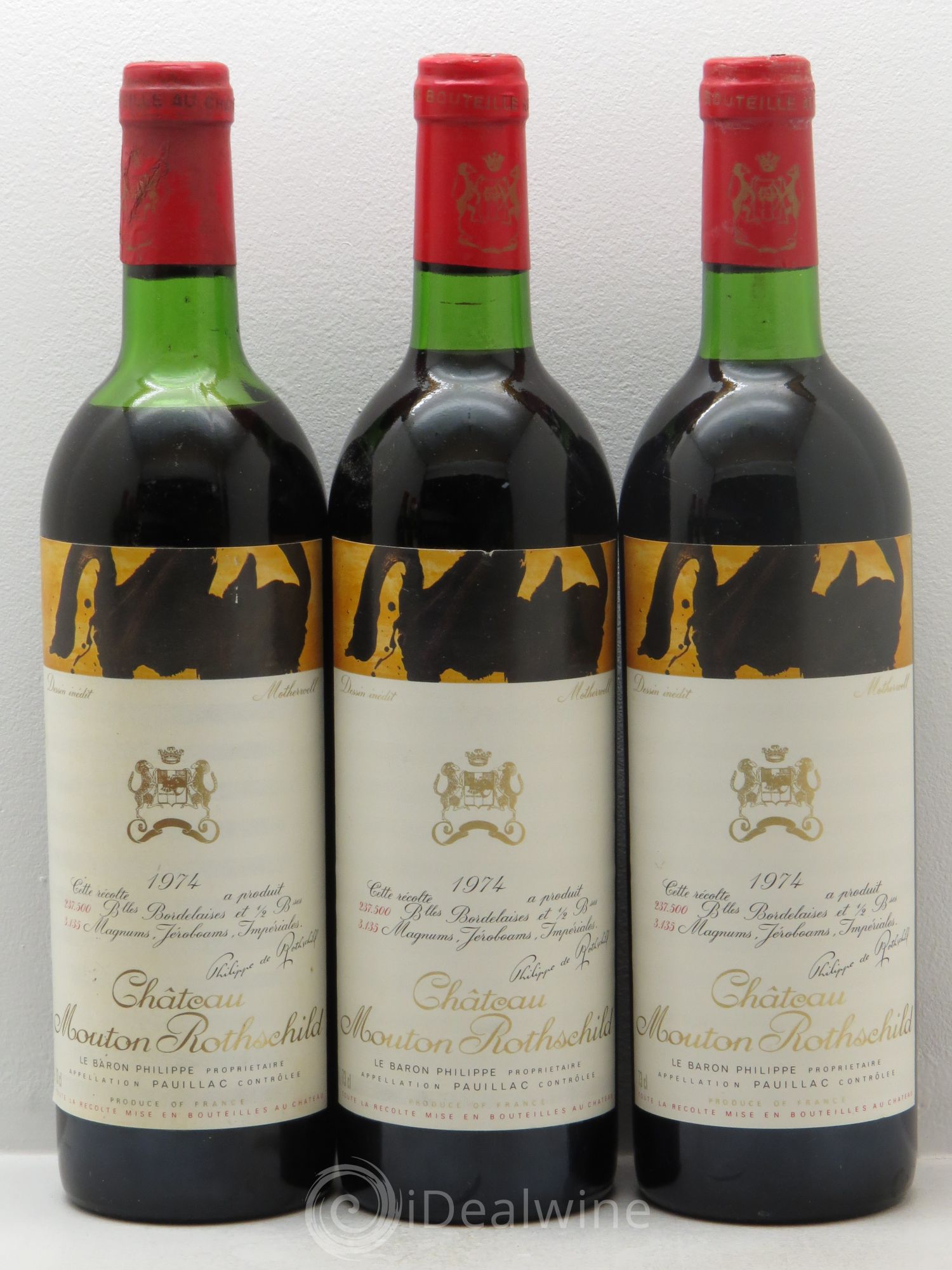Château Mouton Rothschild 1er Grand Cru Classé 1974 - Lot de 6 bouteilles - 1