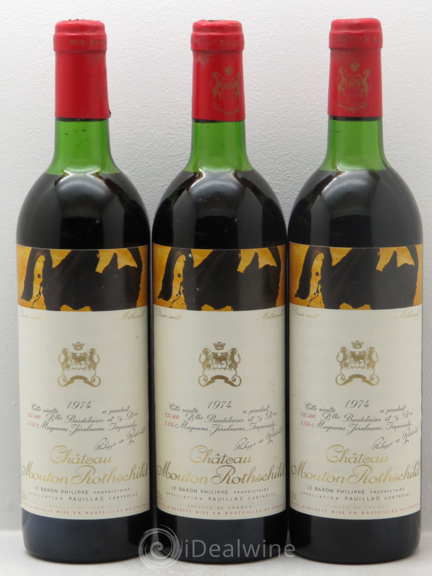 Château Mouton Rothschild 1er Grand Cru Classé 1974 - Lot de 6 bouteilles - 3