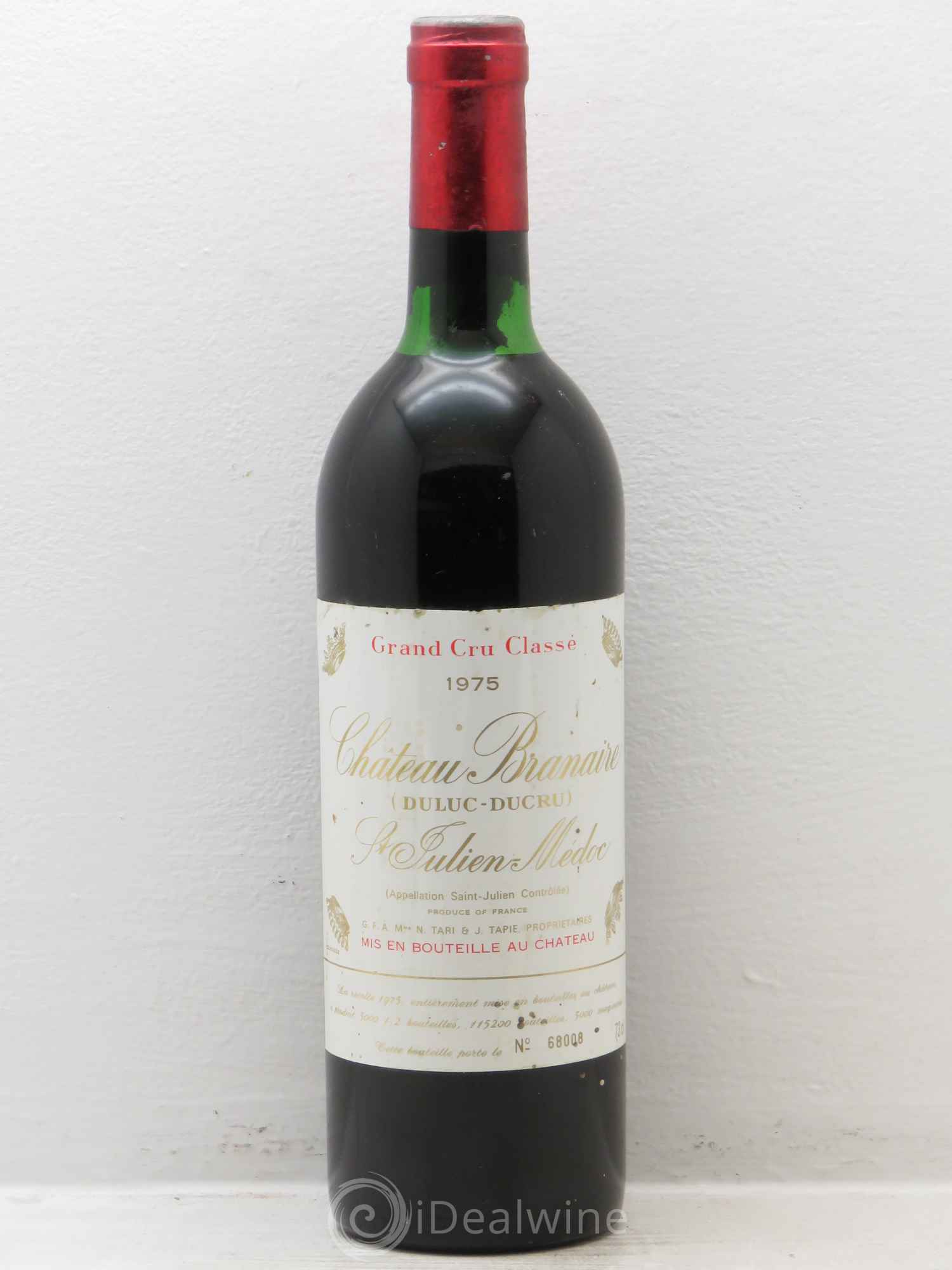 Château Branaire Ducru 4ème Grand Cru Classé 1975 - Lot de 1 bouteille - 0