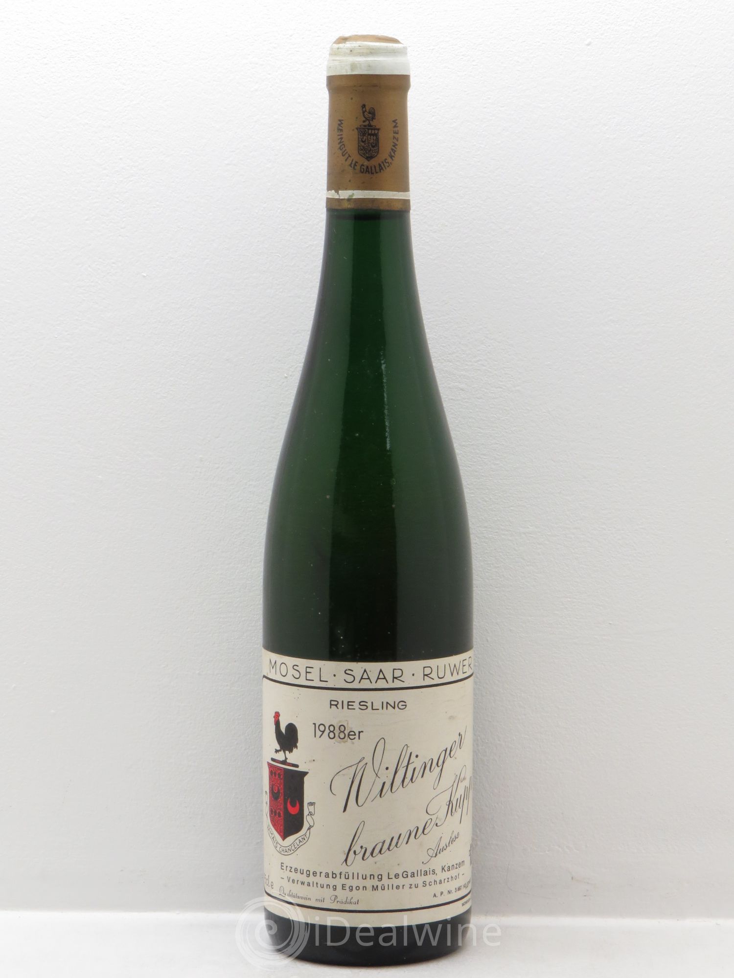 Allemagne Mosel-Saar Riesling Auslese Egon Müller Wiltinger Braune Kupp Le Gallais 1988 - Posten von 1 Flasche - 0