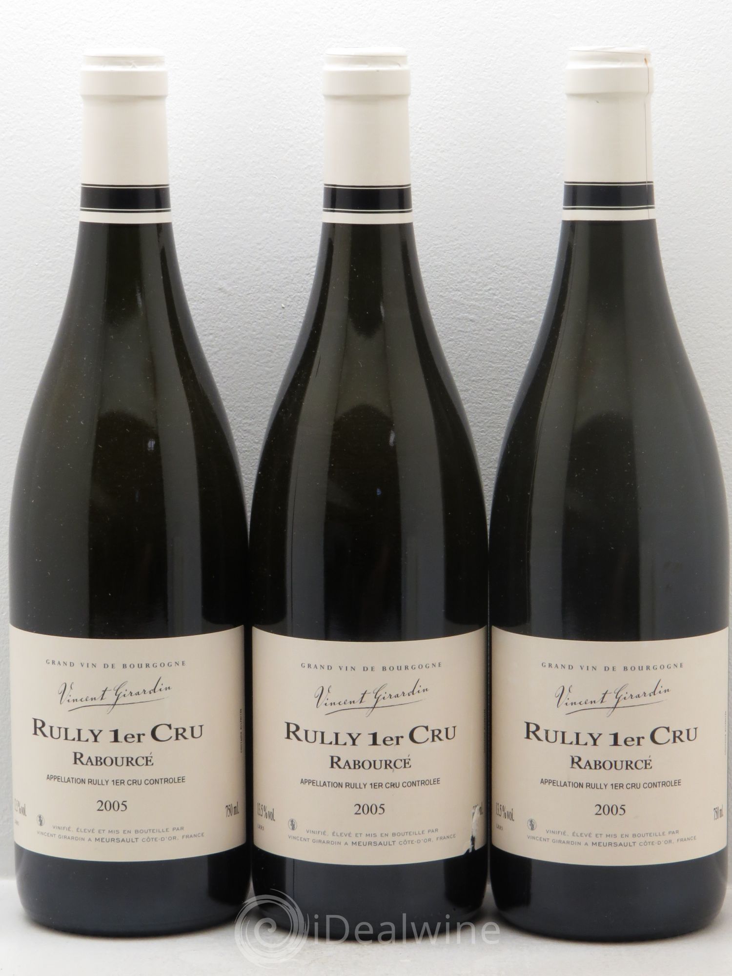 Rully 1er Cru Rabourcé Vincent Girardin 2005 - Lot of 3 bottles - 0