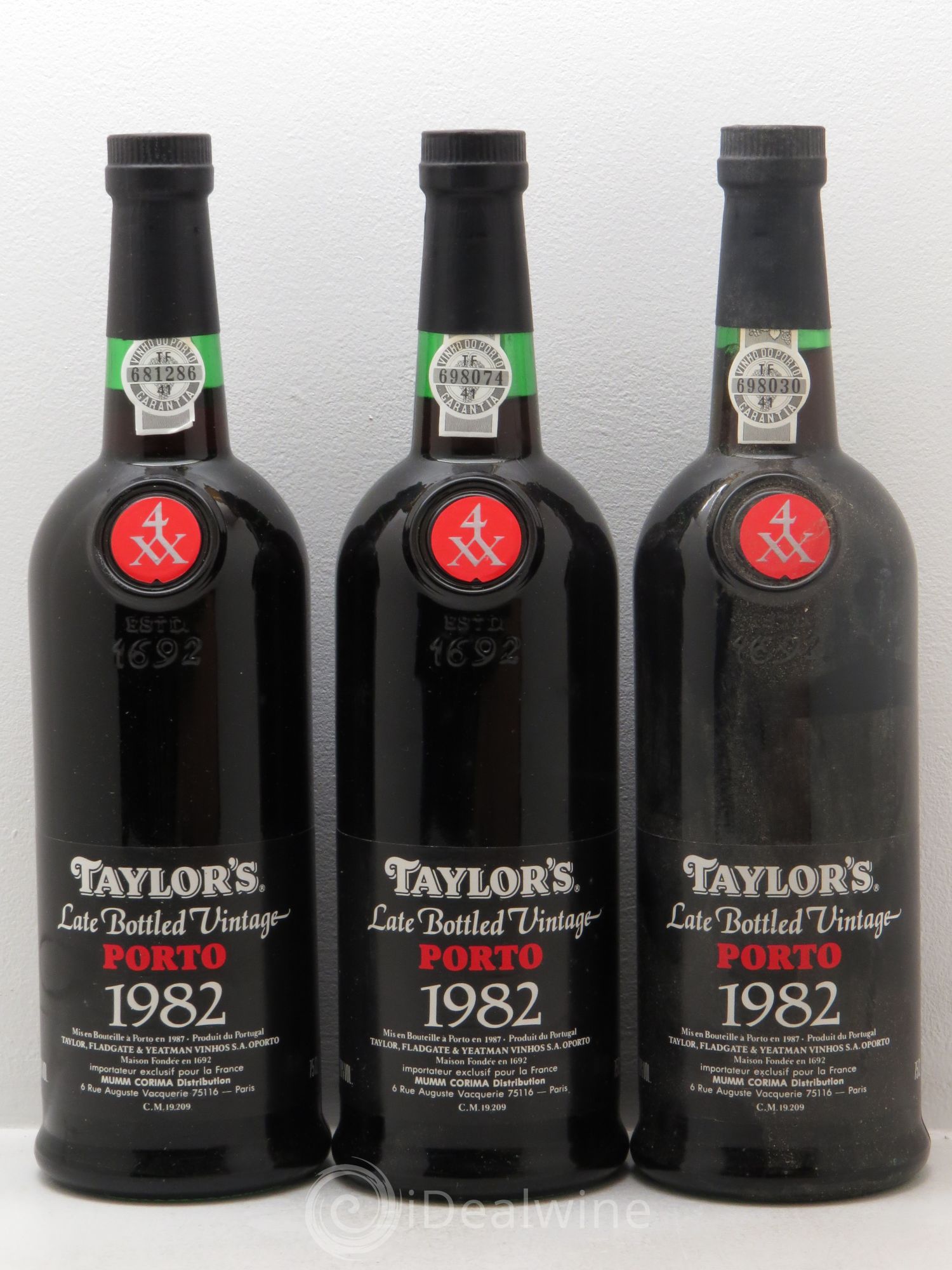 Porto Taylor's Vintage Late Bottled 1982 - Lot de 3 bouteilles - 0