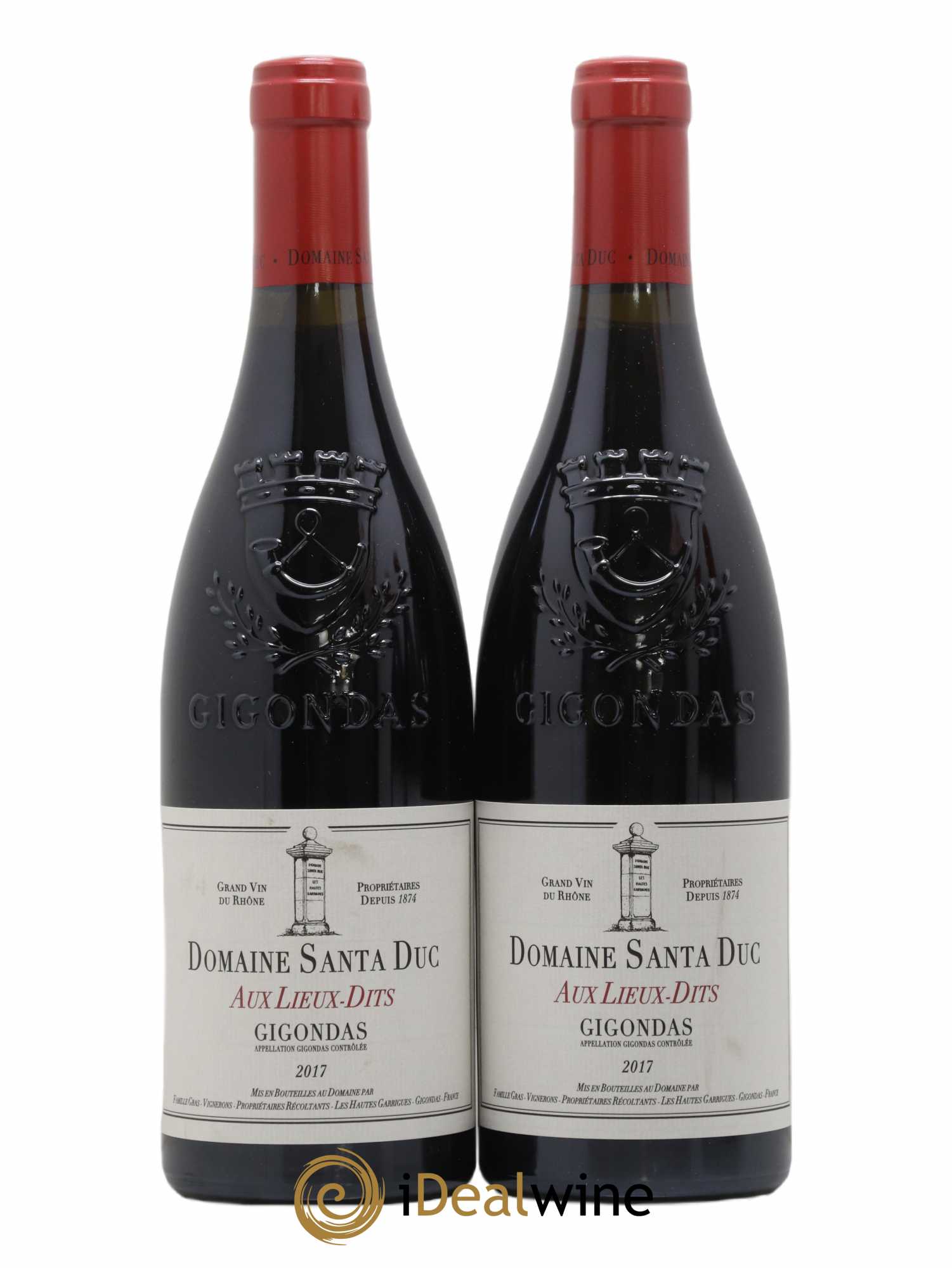 Gigondas Santa Duc (Domaine) Aux Lieux dits Famille Gras (sans prix de réserve) 2017 - Lot de 2 bouteilles - 0