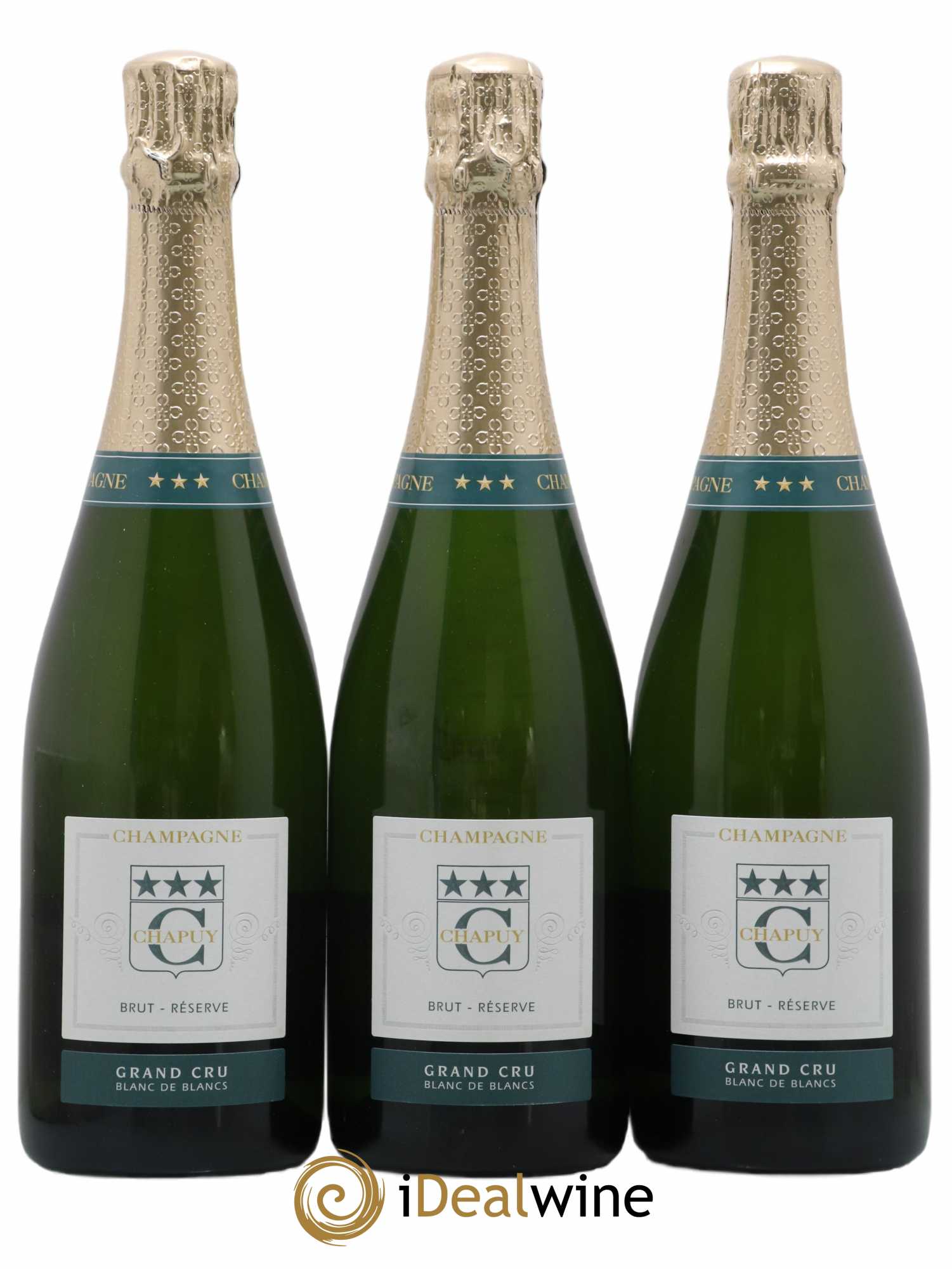 Champagne Chapuy Grand Cru Brut Reserve Blanc De Blanc - Posten von 3 Flaschen - 0