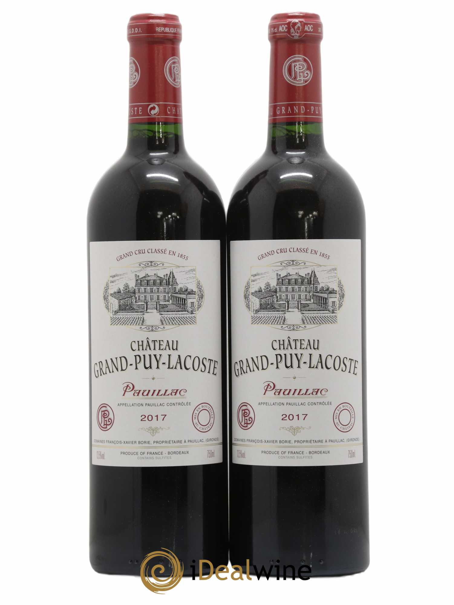 Château Grand Puy Lacoste 5ème Grand Cru Classé 2017 - Lot de 2 bouteilles - 0