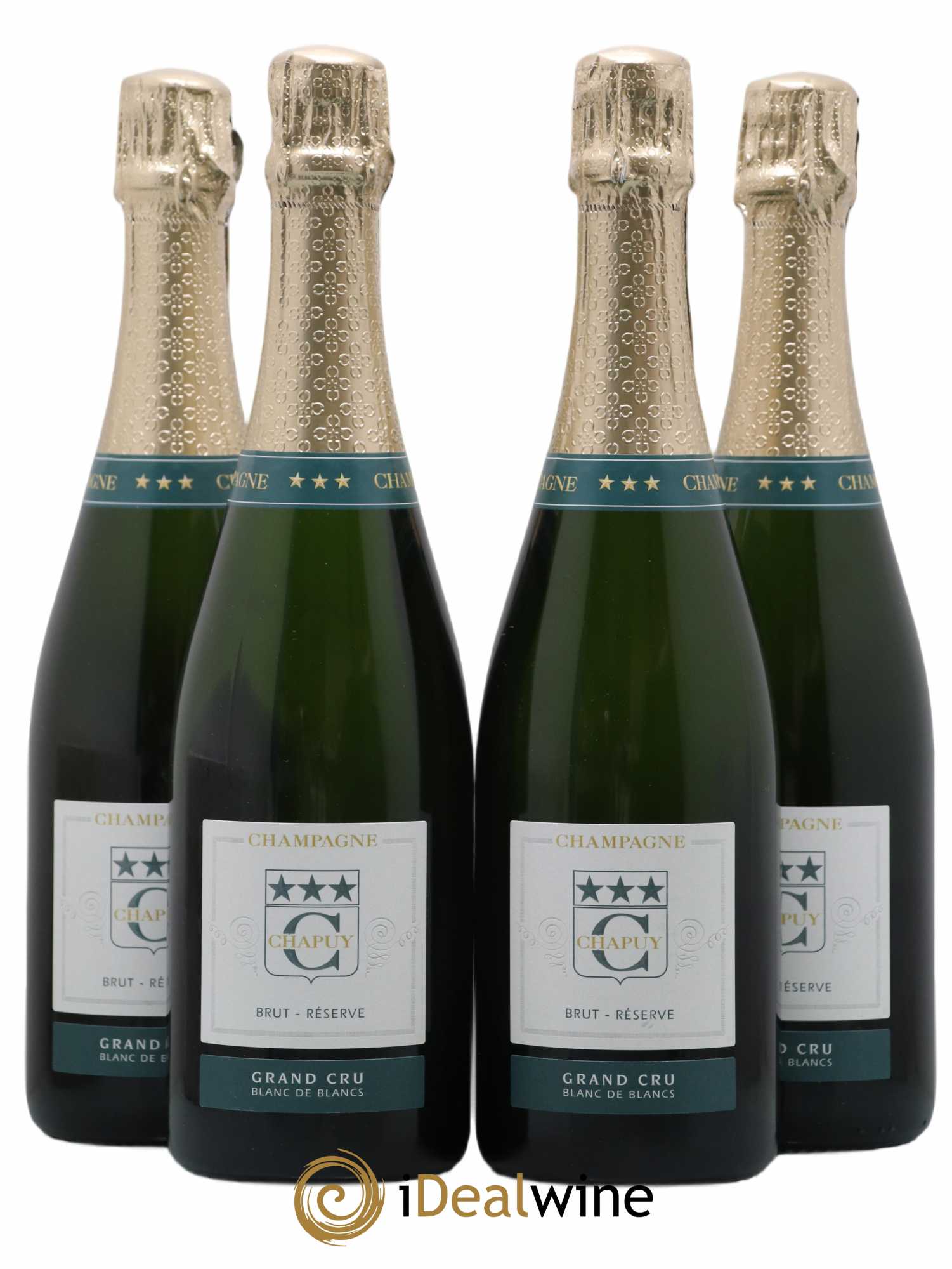 Champagne Chapuy Grand Cru Brut Reserve Blanc De Blancs - Posten von 4 Flaschen - 0