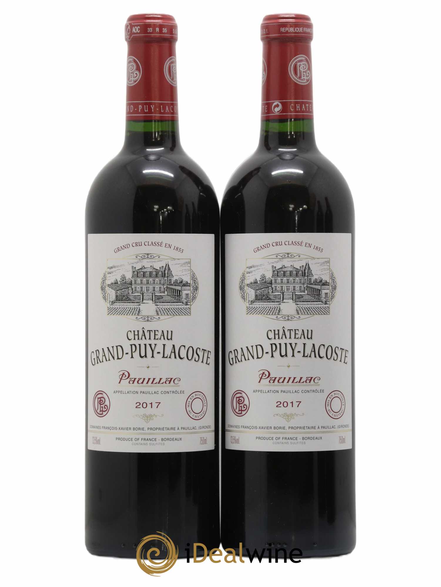 Château Grand Puy Lacoste 5ème Grand Cru Classé 2017 - Lot de 2 bouteilles - 0
