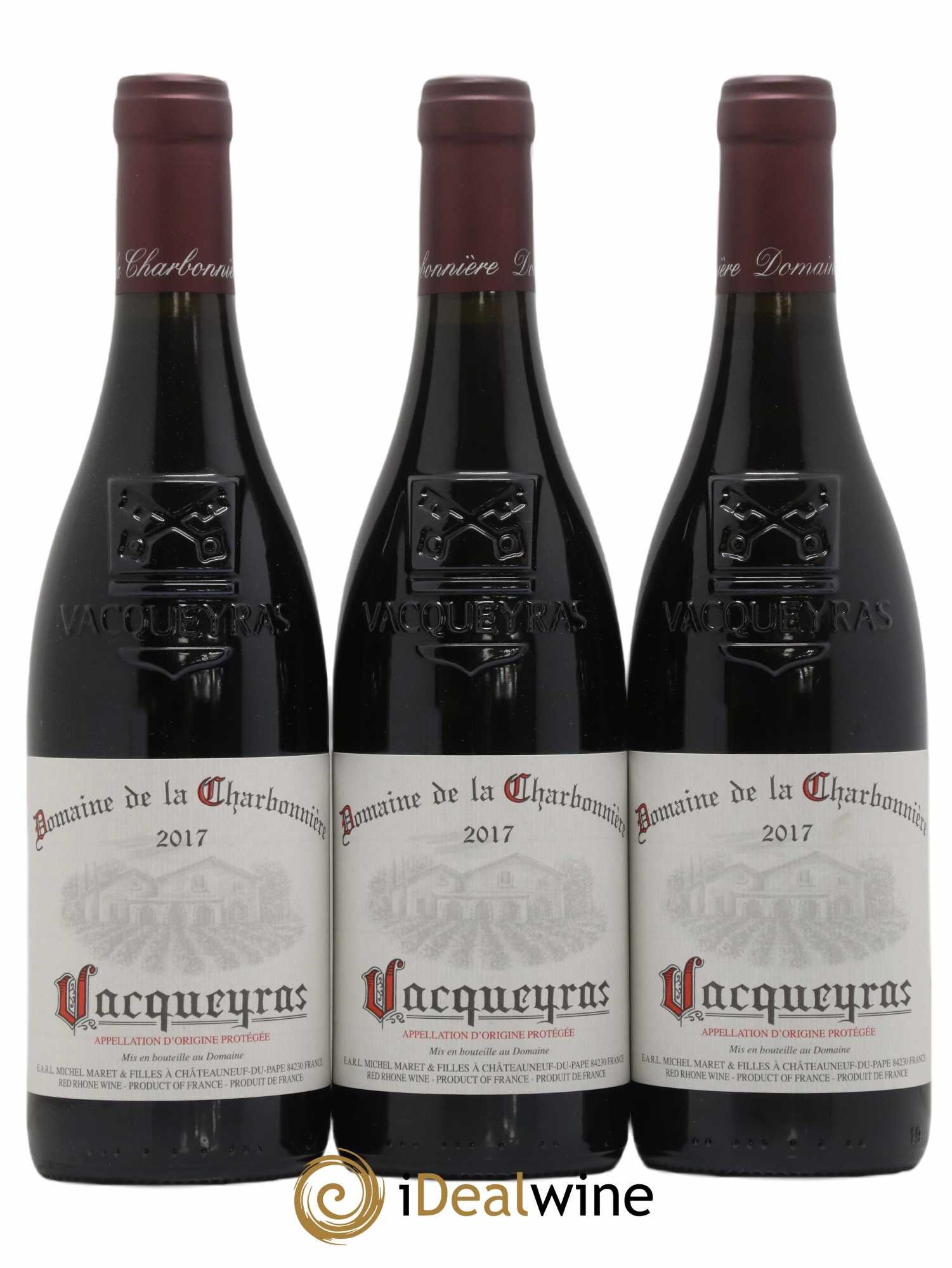 Vacqueyras La Charbonniere (sans prix de réserve) 2017 - Lot de 3 bouteilles - 0