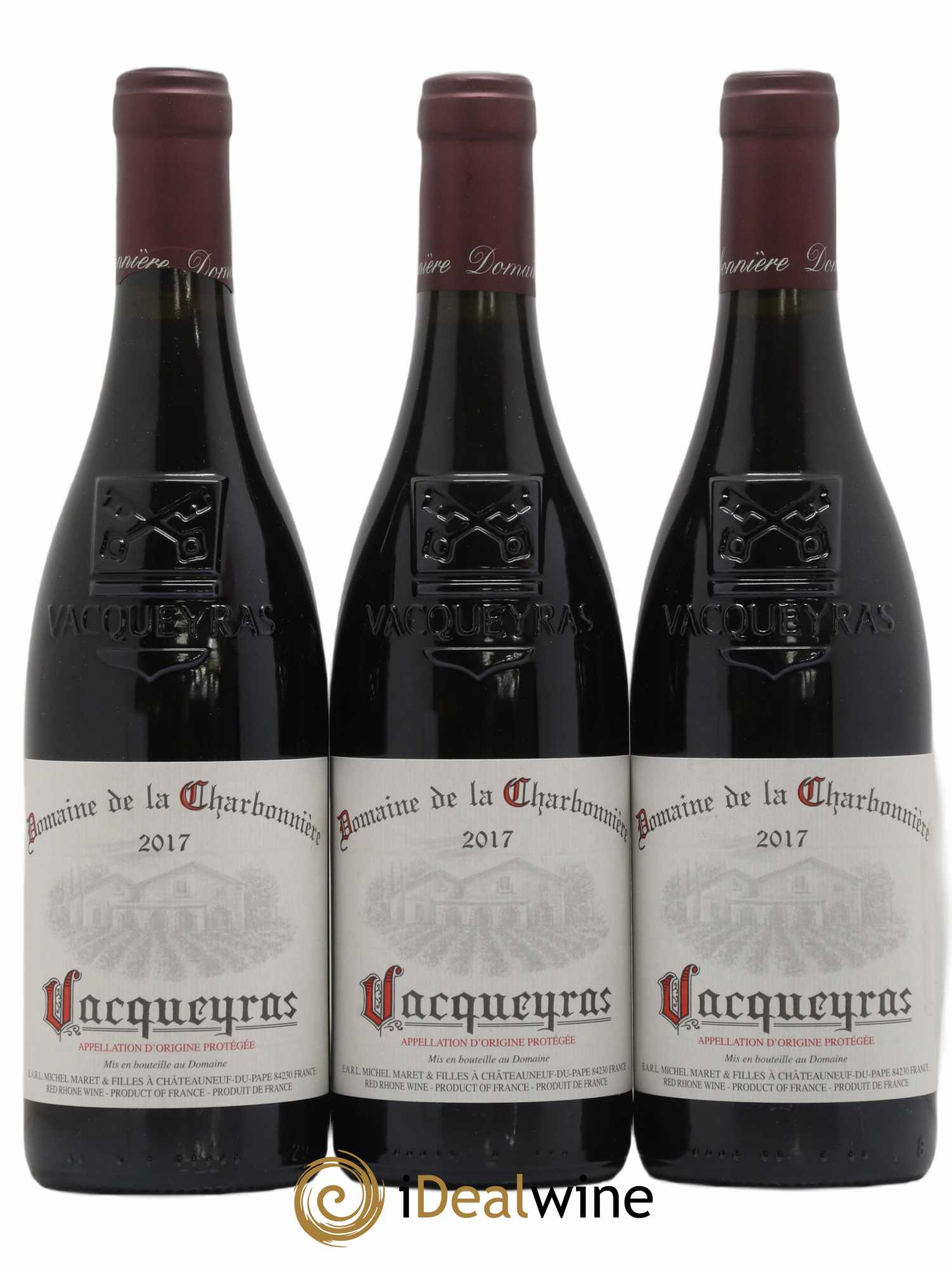 Vacqueyras La Charbonniere (sans prix de réserve) 2017 - Lot de 3 bouteilles - 0