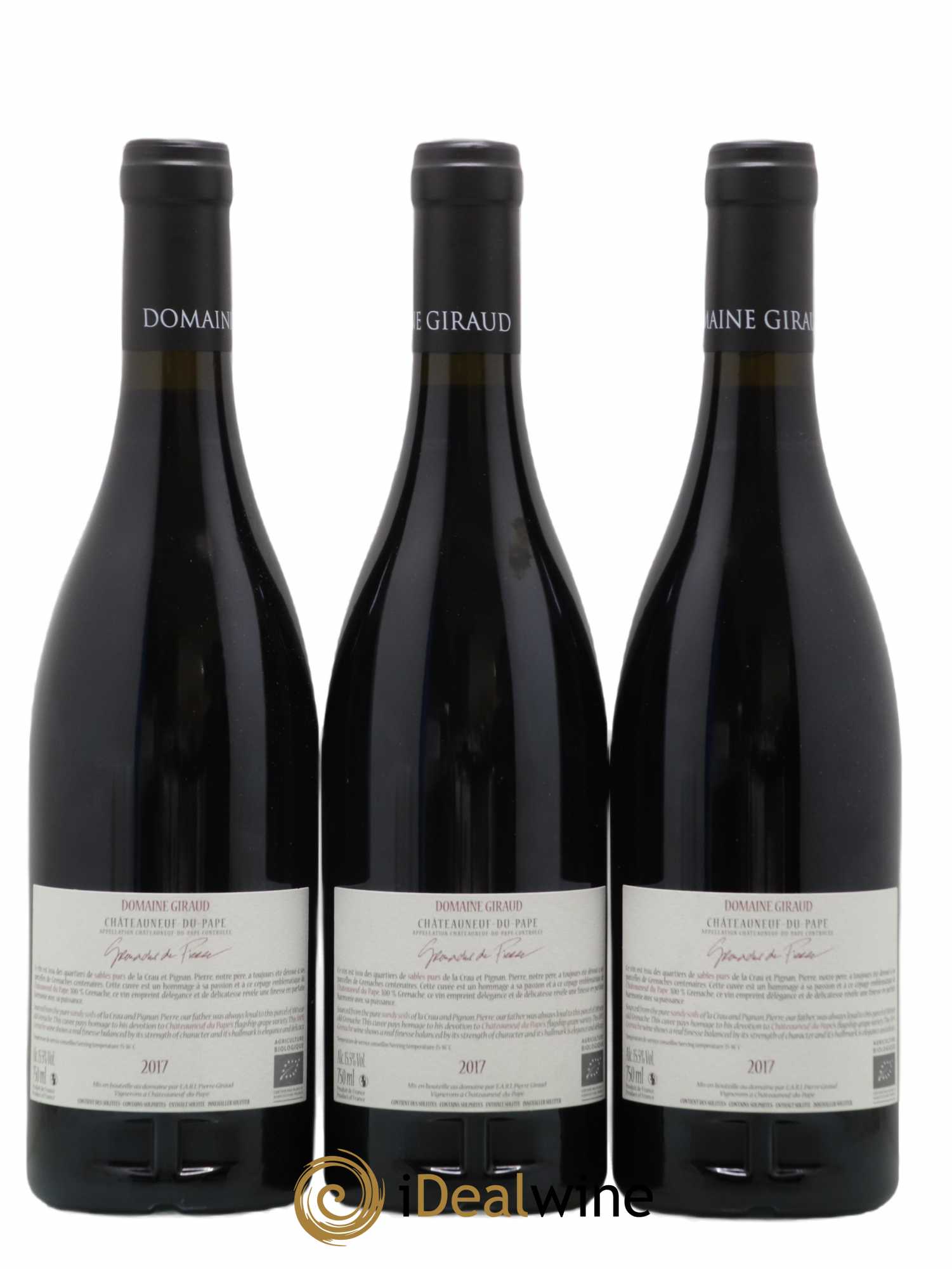 Châteauneuf-du-Pape Les Grenaches De Pierre Giraud (Domaine) 2017 - Lot de 3 bouteilles - 1