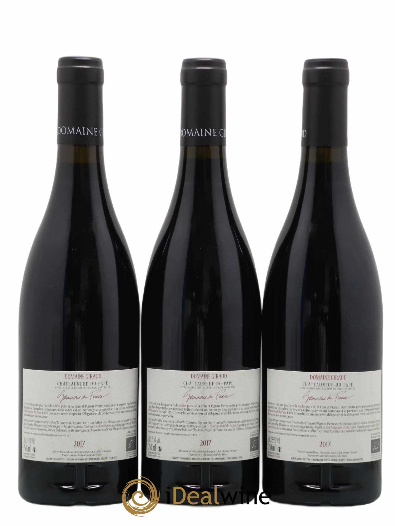 Châteauneuf-du-Pape Les Grenaches De Pierre Giraud (Domaine) 2017 - Lot de 3 bouteilles - 1