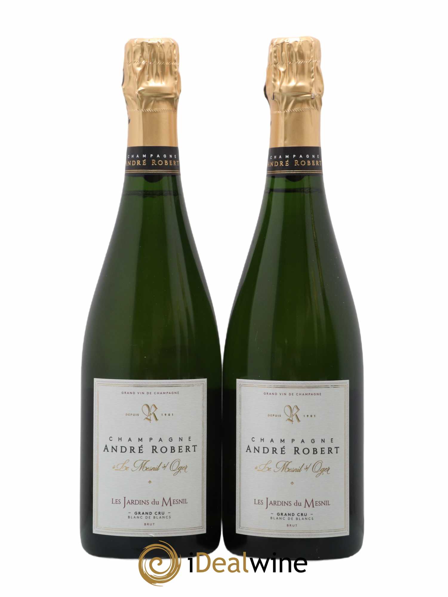 Champagne Andre Robert Grand Cru Les Jardins Du Mesnil Brut Blanc De Blancs - Posten von 2 Flaschen - 0
