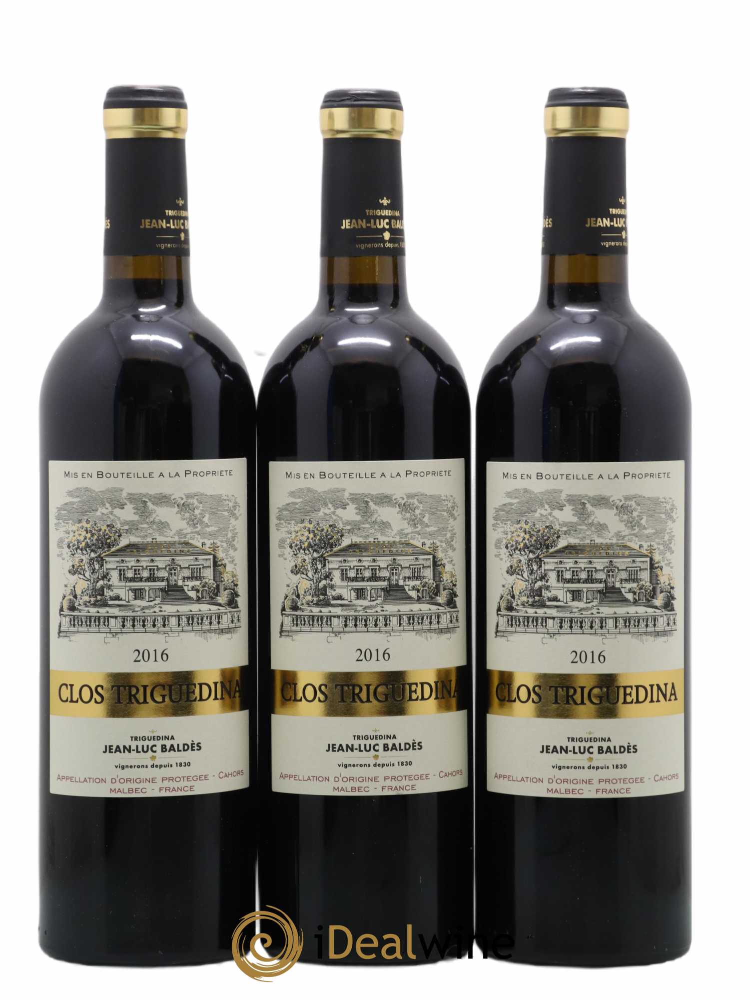 Cahors Clos Triguedina Jean-Luc Baldès 2016 - Lot de 3 bouteilles - 0