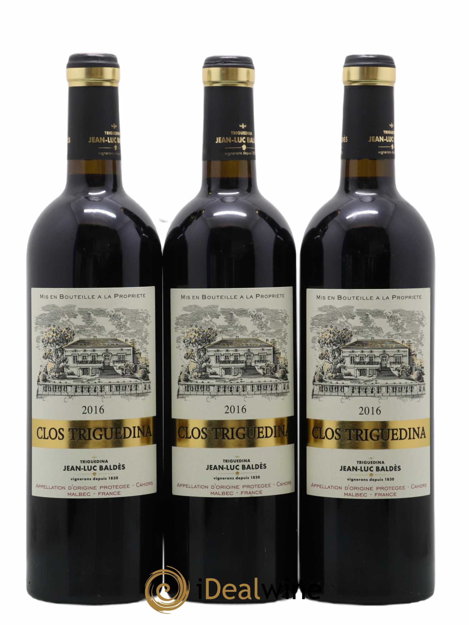 Cahors Clos Triguedina Jean-Luc Baldès 2016 - Lot de 3 bouteilles - 0
