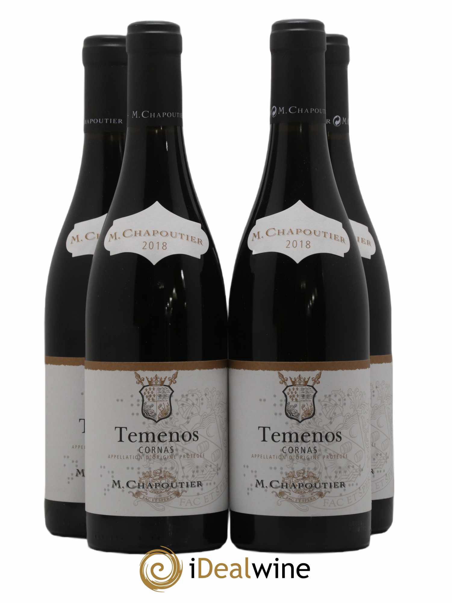 Cornas Temenos Chapoutier 2018 - Lot de 4 bouteilles - 0
