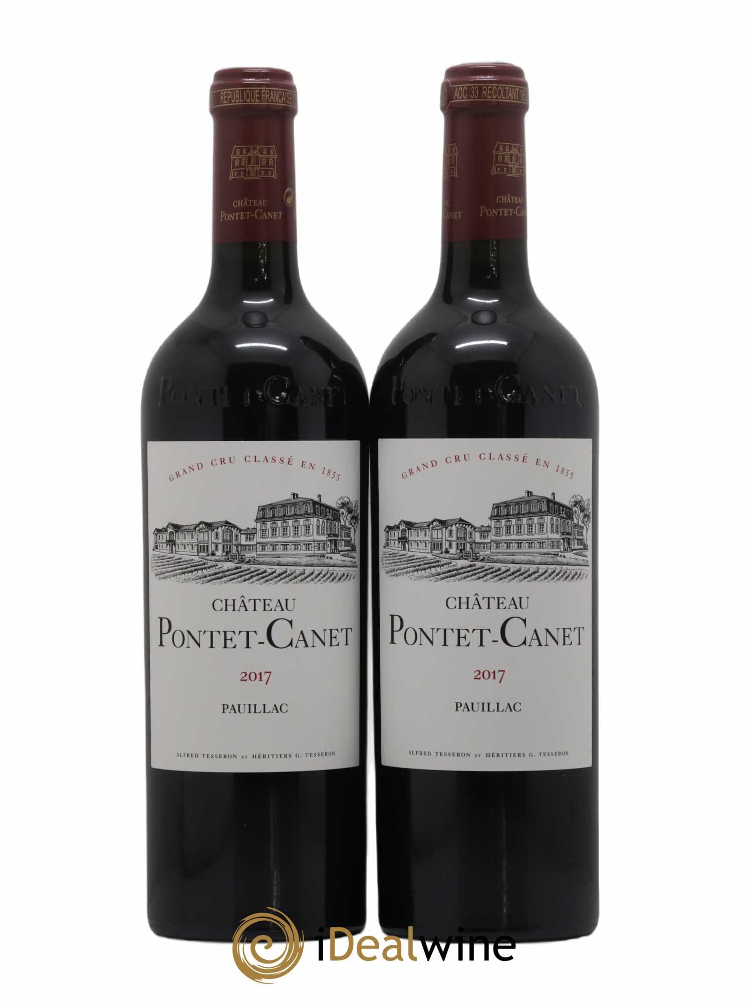 Château Pontet Canet 5ème Grand Cru Classé 2017 - Lot de 2 bouteilles - 0