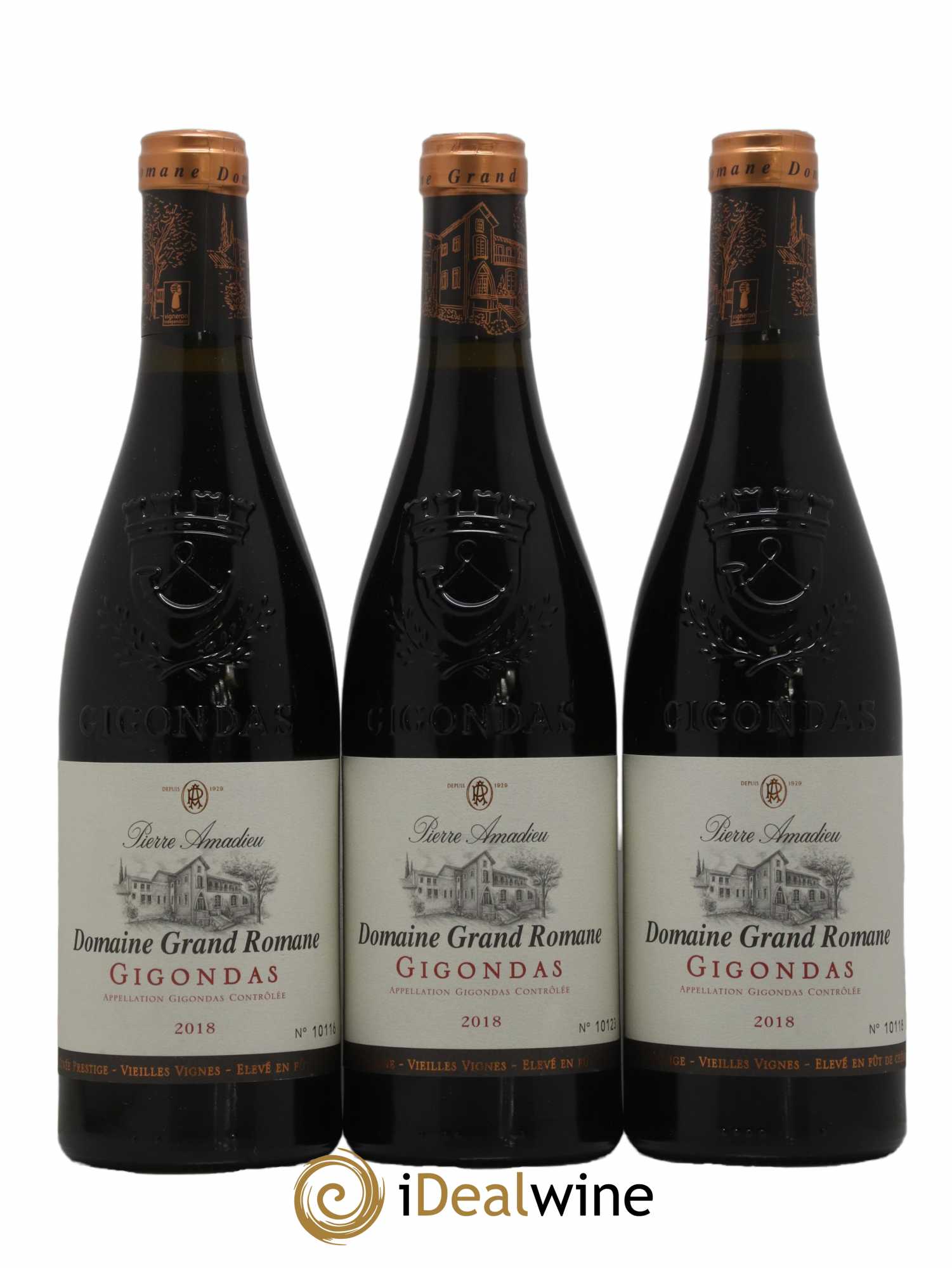 Gigondas Domaine Grand Romane Pierre Amadieu 2018 - Lot de 3 bouteilles - 0