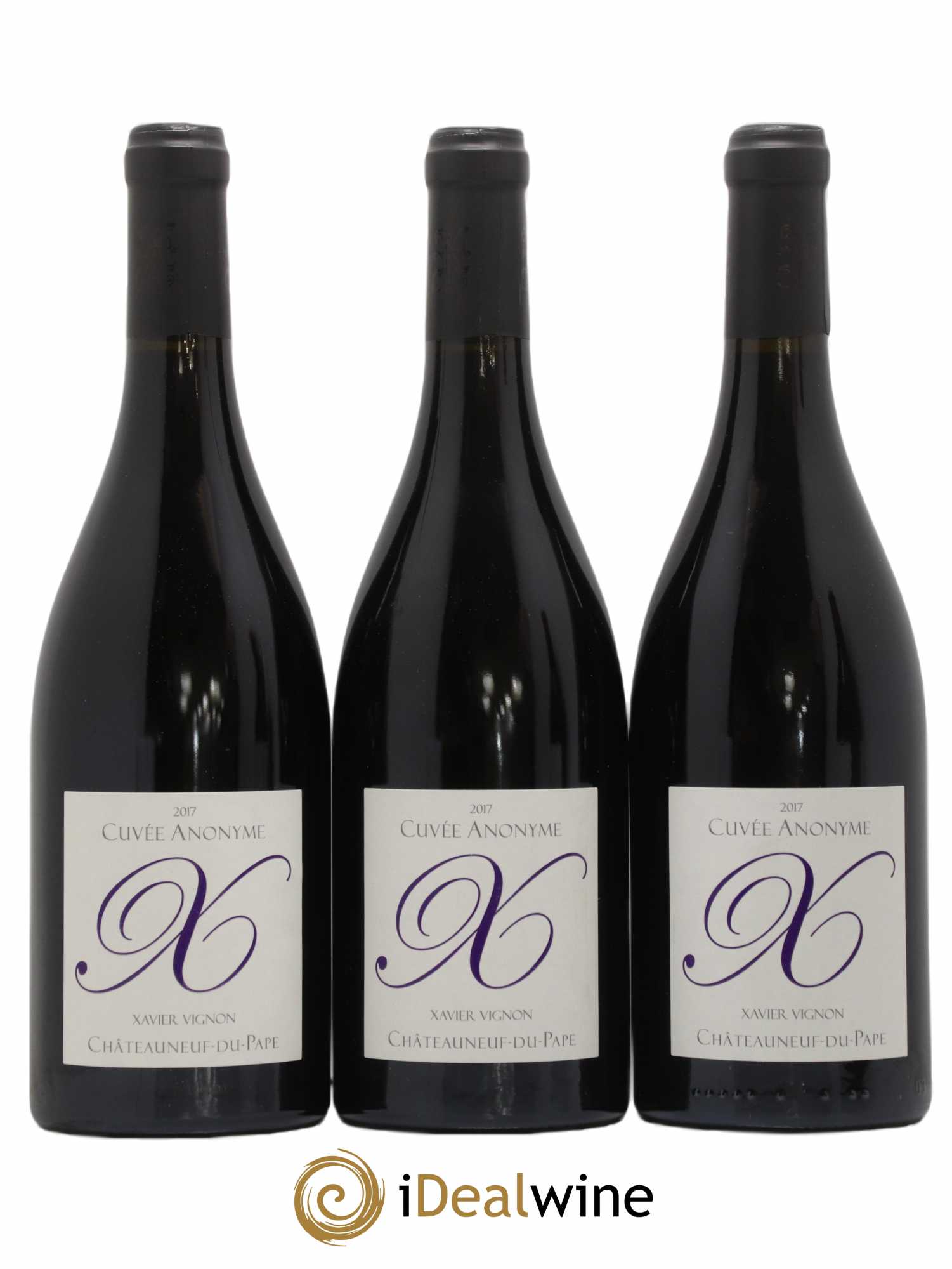 Châteauneuf-du-Pape Cuvée Anonyme Xavier Vignon (sans prix de réserve) 2017 - Lot de 3 bouteilles - 0