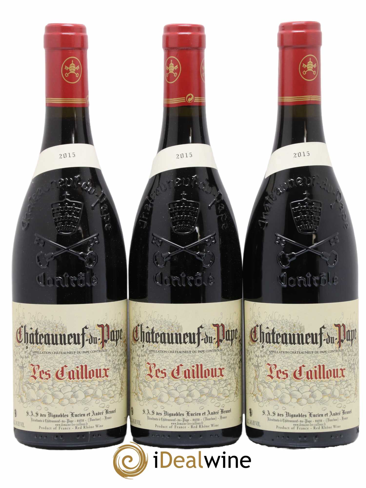Châteauneuf-du-Pape Les Cailloux André Brunel 2015 - Lot de 3 bouteilles - 0