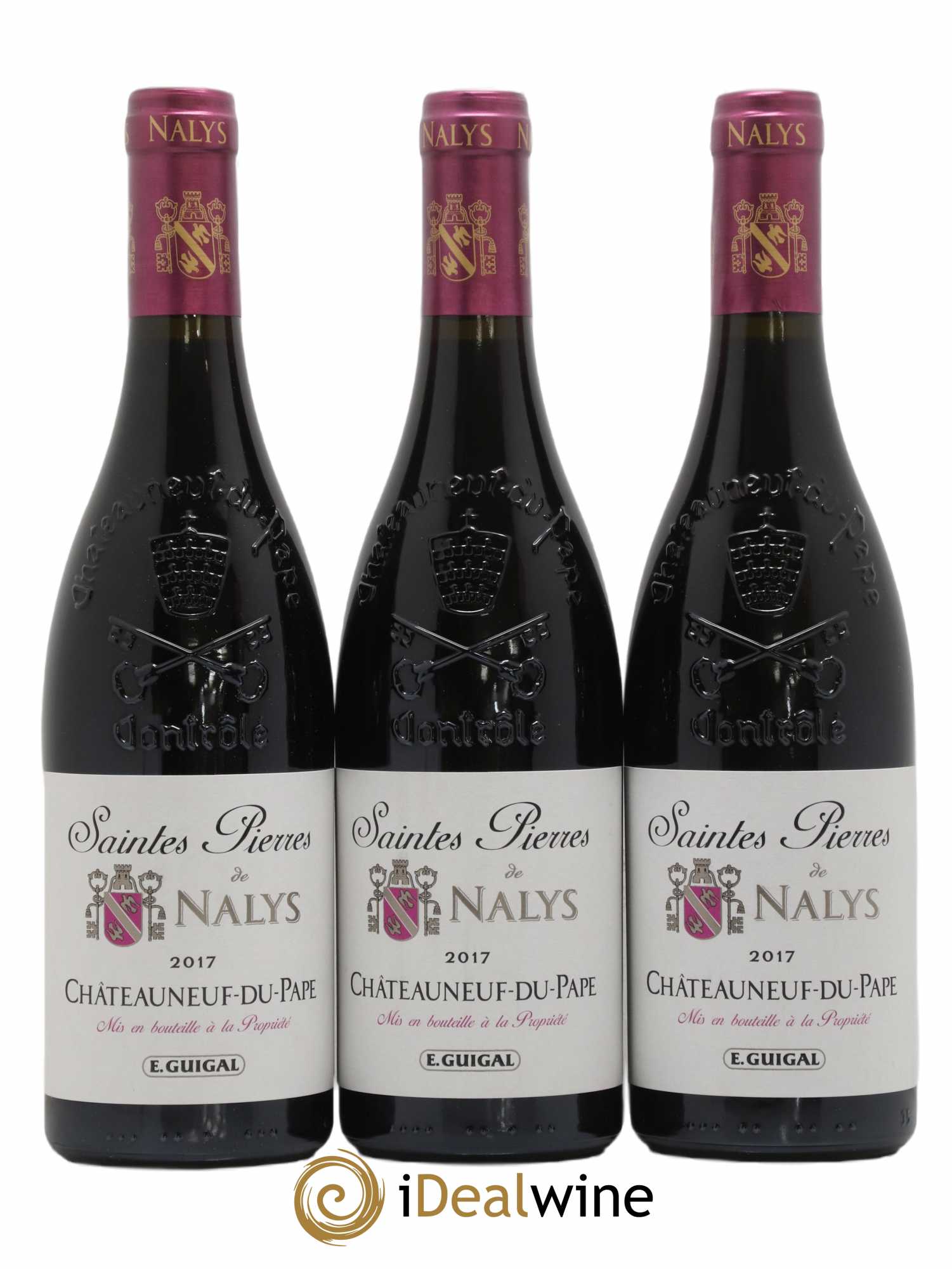 Châteauneuf-du-Pape Saintes Pierres de Nalys Château de Nalys (sans prix de réserve) 2017 - Lot de 3 bouteilles - 0