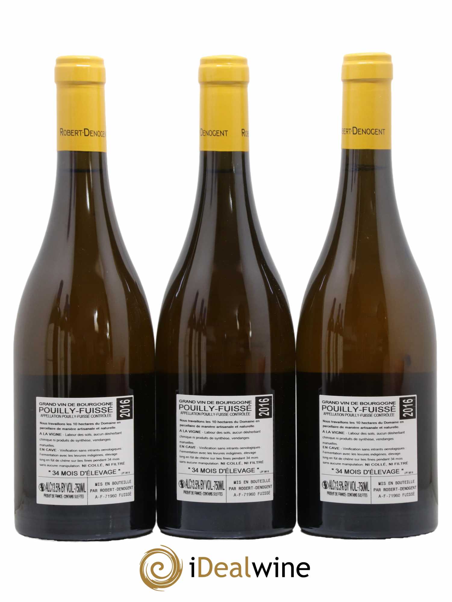 Pouilly-Fuissé La Croix Vieilles Vignes Robert Denogent (Domaine) 2016 - Lot de 3 bouteilles - 1