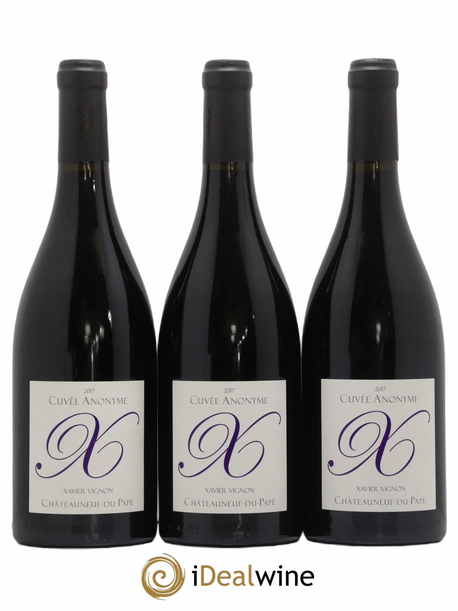 Châteauneuf-du-Pape Cuvée Anonyme Xavier Vignon (sans prix de réserve) 2017 - Lot de 3 bouteilles - 0