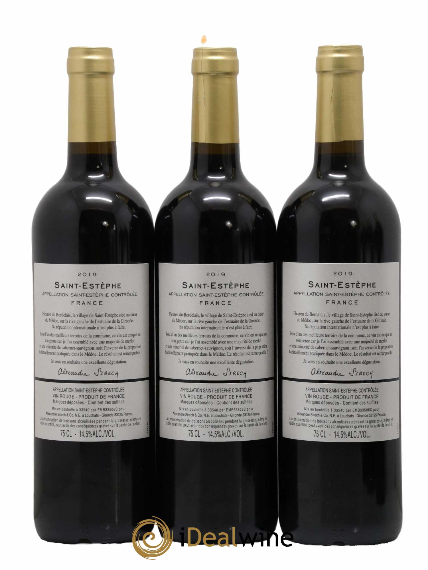 Saint-Estèphe Alexandre Sirech 2019 - Lot de 6 bouteilles - 2