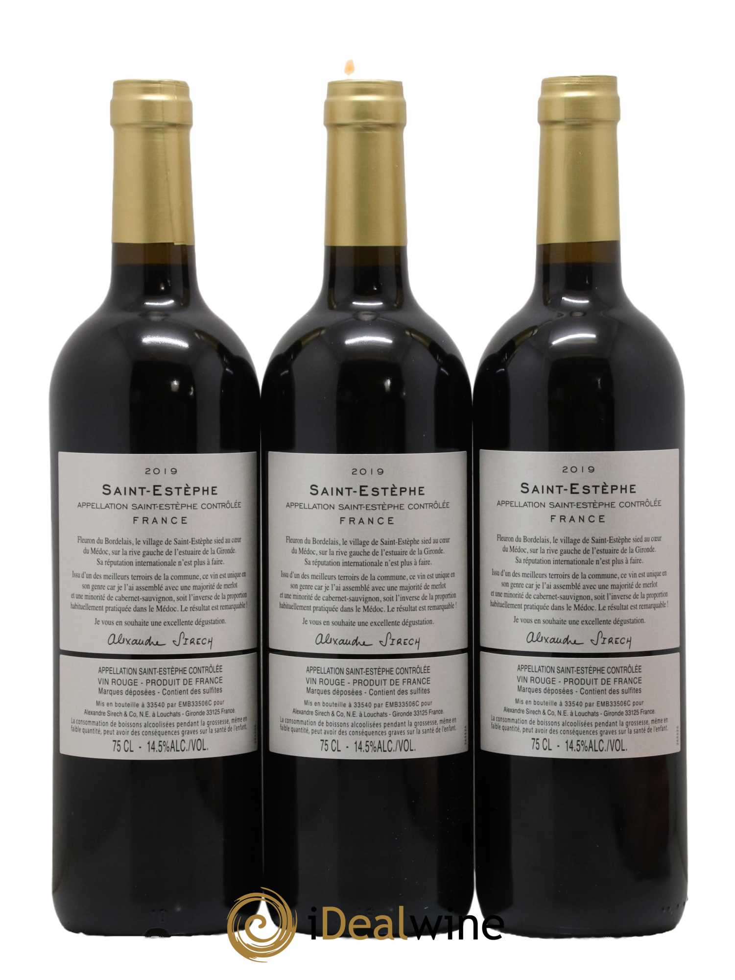 Saint-Estèphe Alexandre Sirech 2019 - Lot de 6 bouteilles - 4