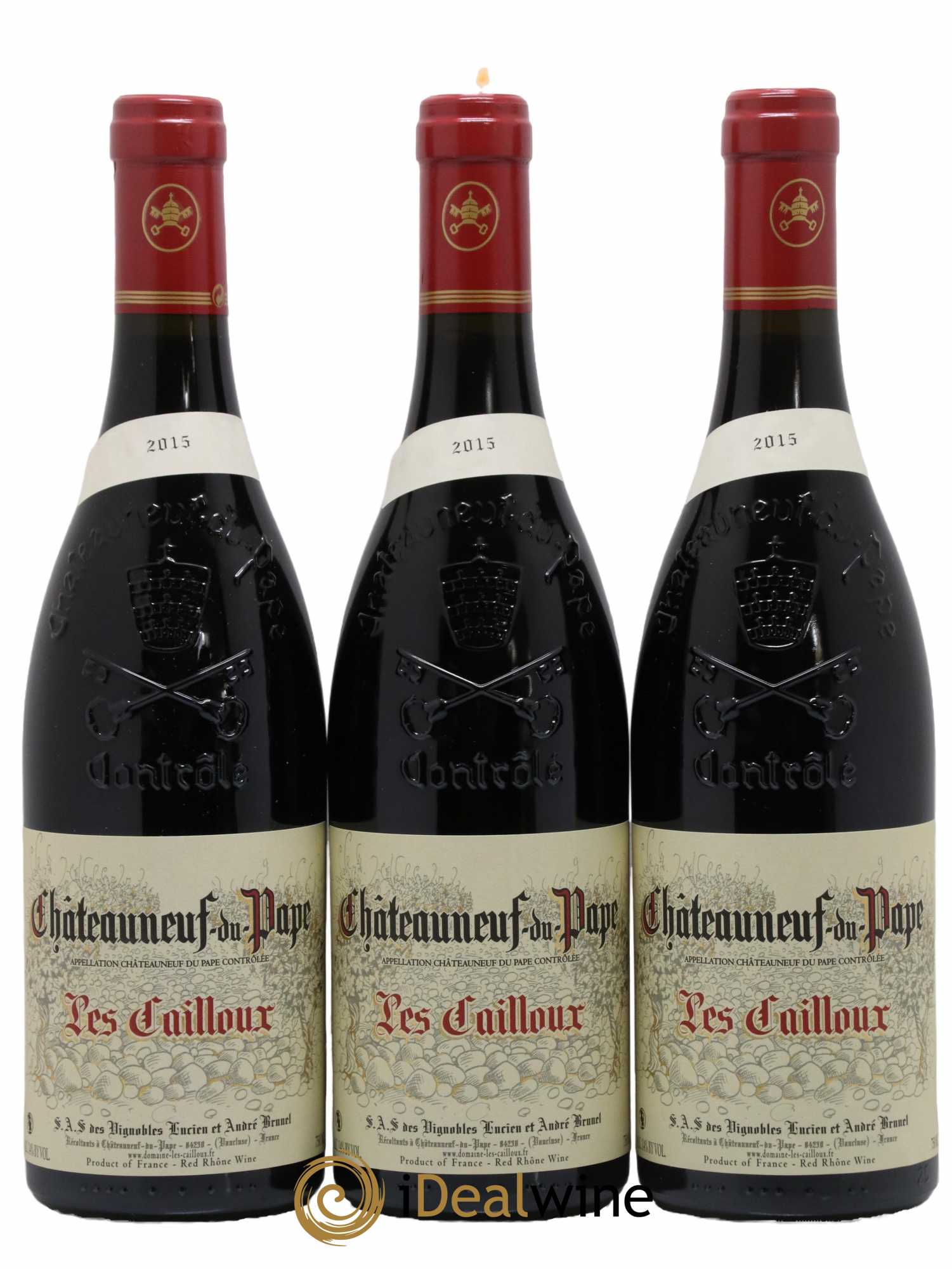 Châteauneuf-du-Pape Les Cailloux André Brunel 2015 - Lot de 3 bouteilles - 0