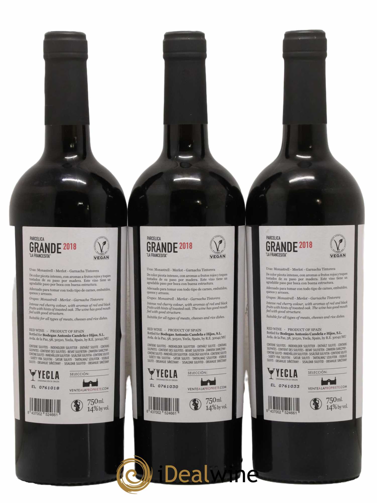 Yecla Parcelica Grande La Francecita 2018 - Lot de 3 bouteilles - 1
