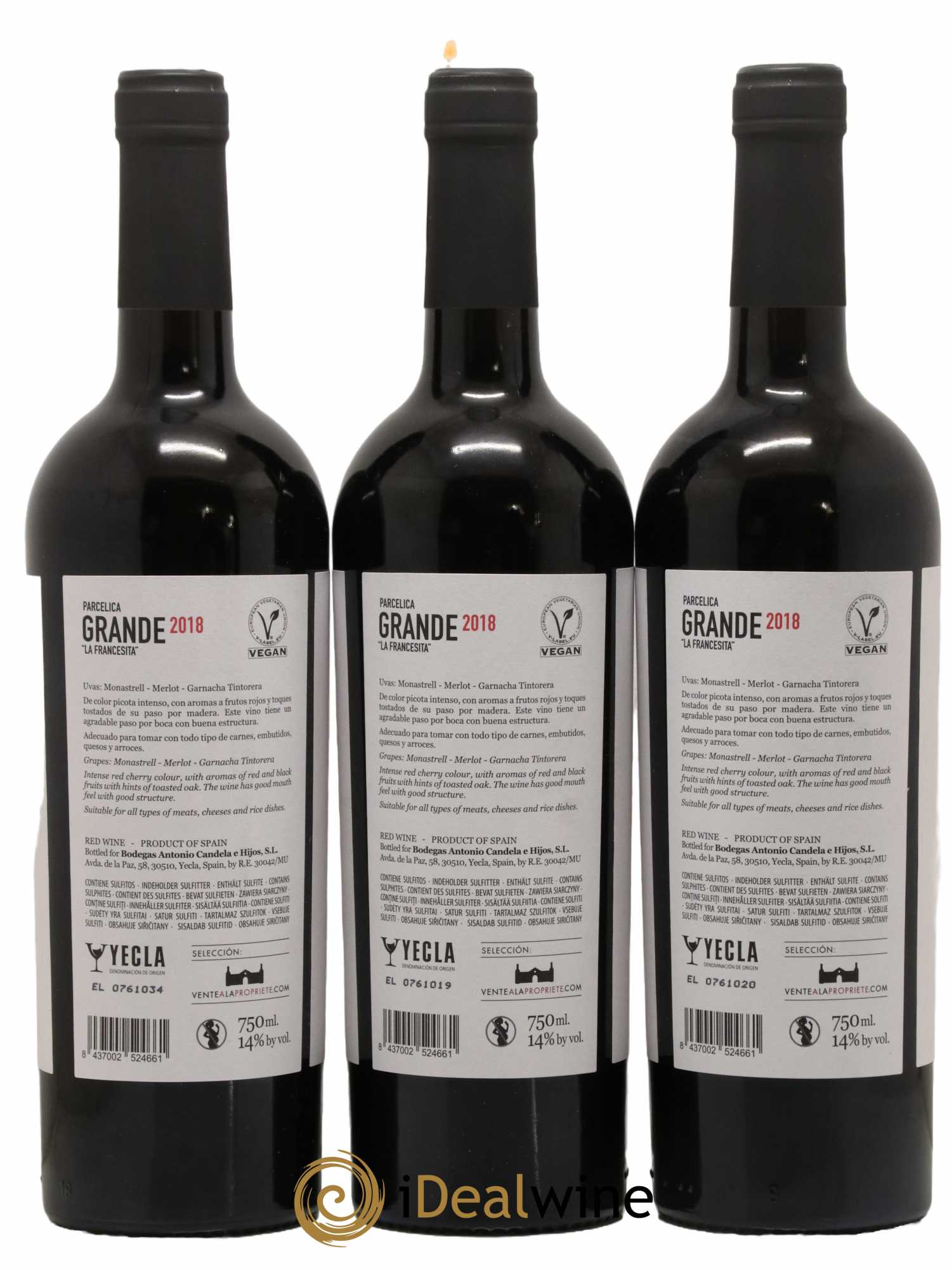 Yecla Parcelica Grande La Francecita 2018 - Lot de 3 bouteilles - 1
