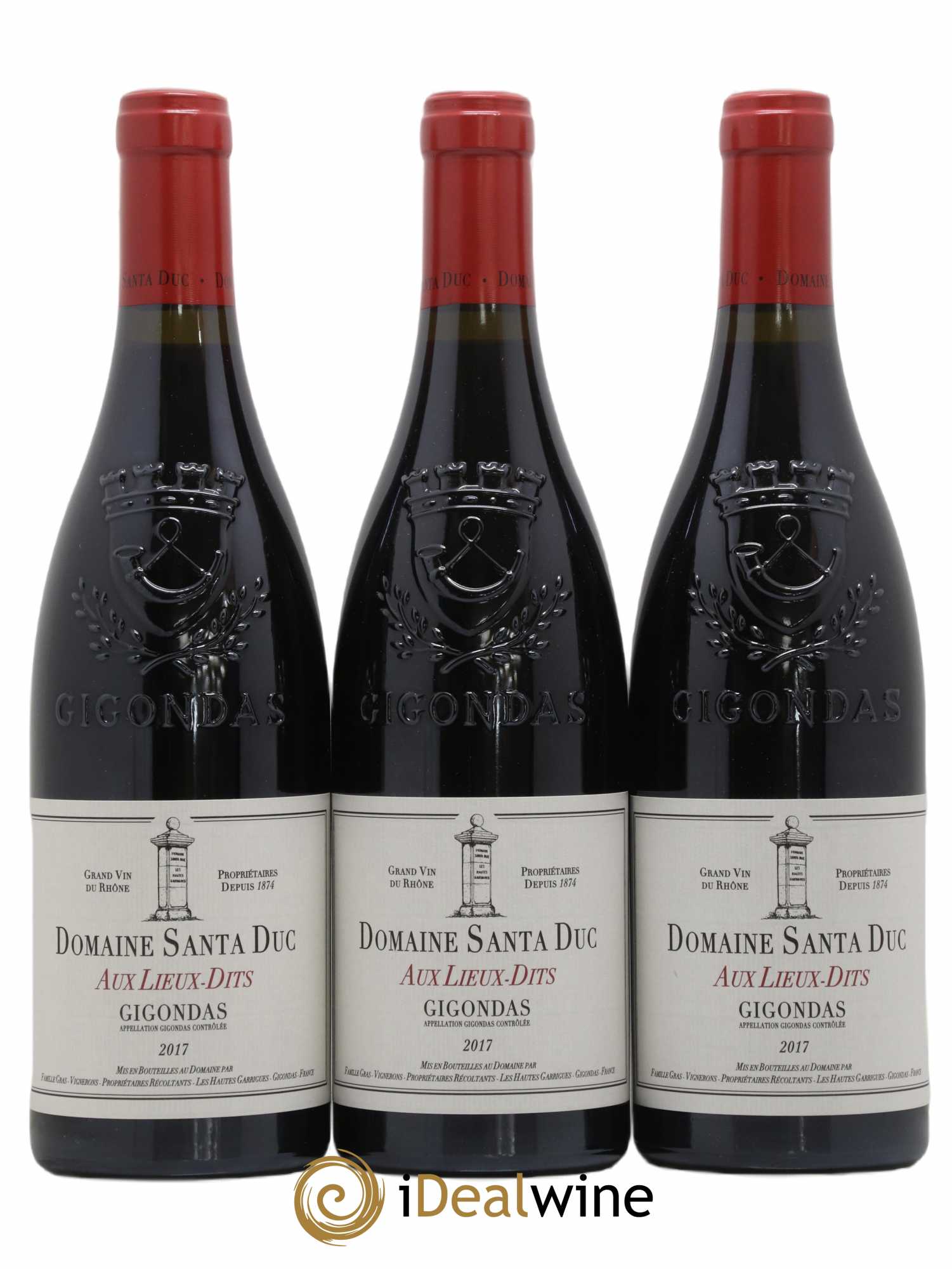 Gigondas Santa Duc (Domaine) Aux Lieux dits Famille Gras (sans prix de réserve) 2017 - Lot de 3 bouteilles - 0