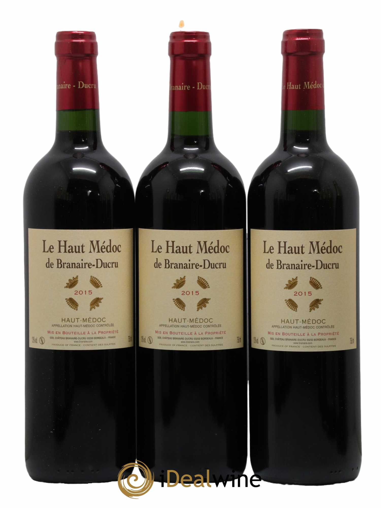 Haut Médoc Haut Médoc De Branaire Ducru 2015 - Lot de 3 bouteilles - 0