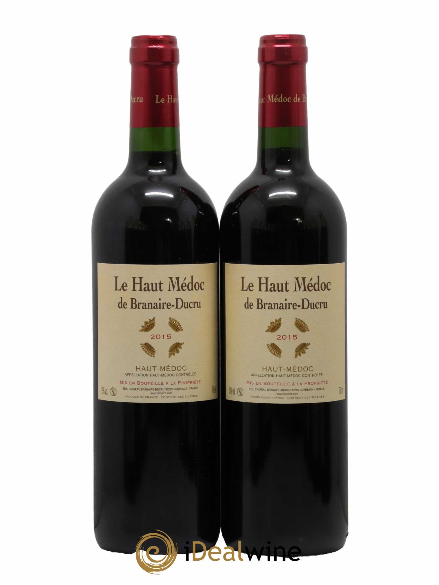 Haut Médoc Haut Médoc De Branaire Ducru 2015 - Lotto di 2 bottiglie - 0
