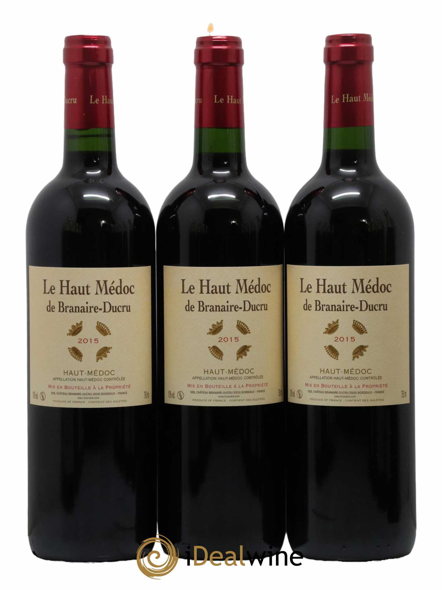Haut Médoc Haut Médoc De Branaire Ducru 2015 - Lotto di 3 bottiglie - 0