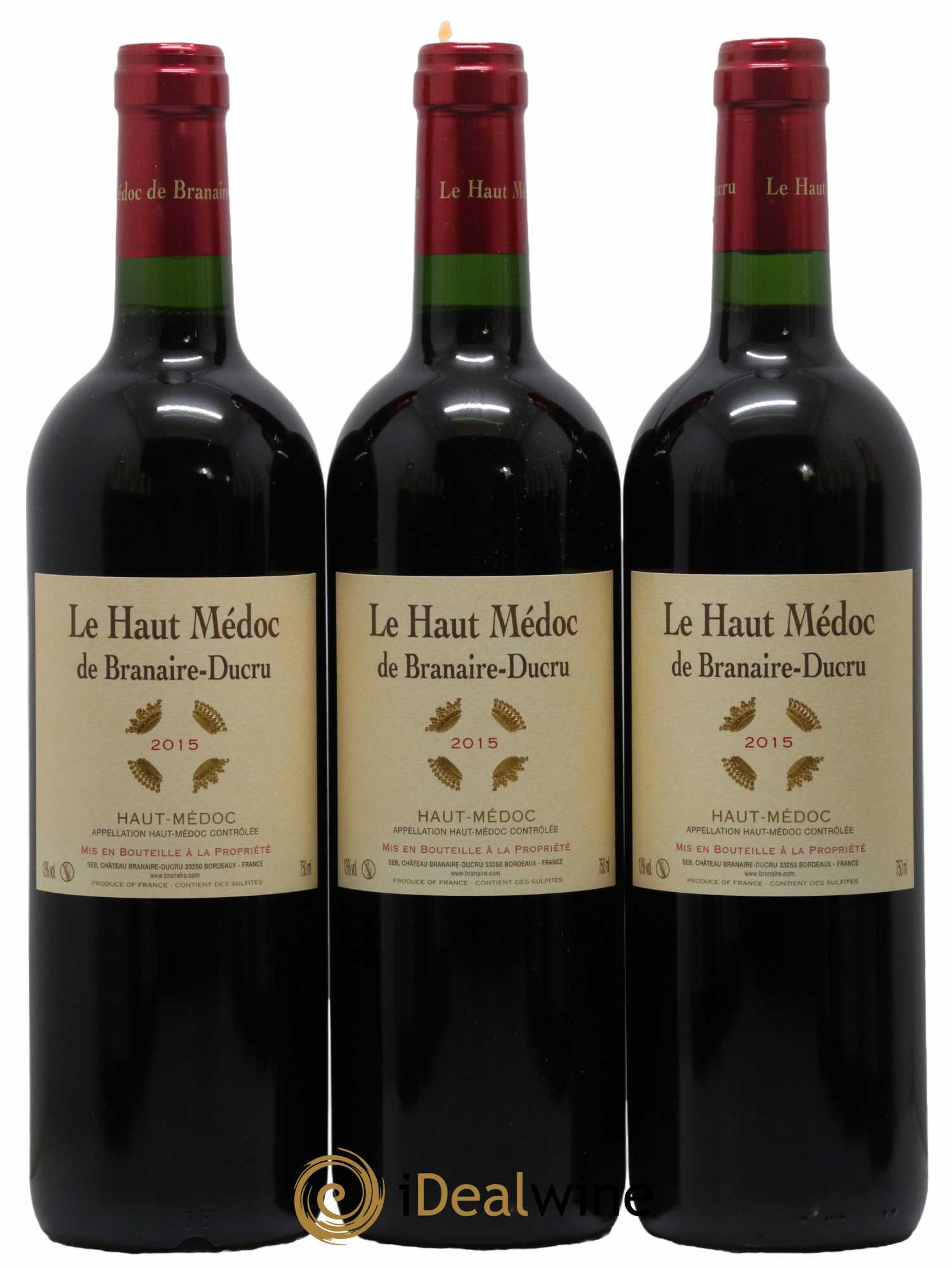 Haut Médoc Haut Médoc De Branaire Ducru 2015 - Lot de 3 bouteilles - 0