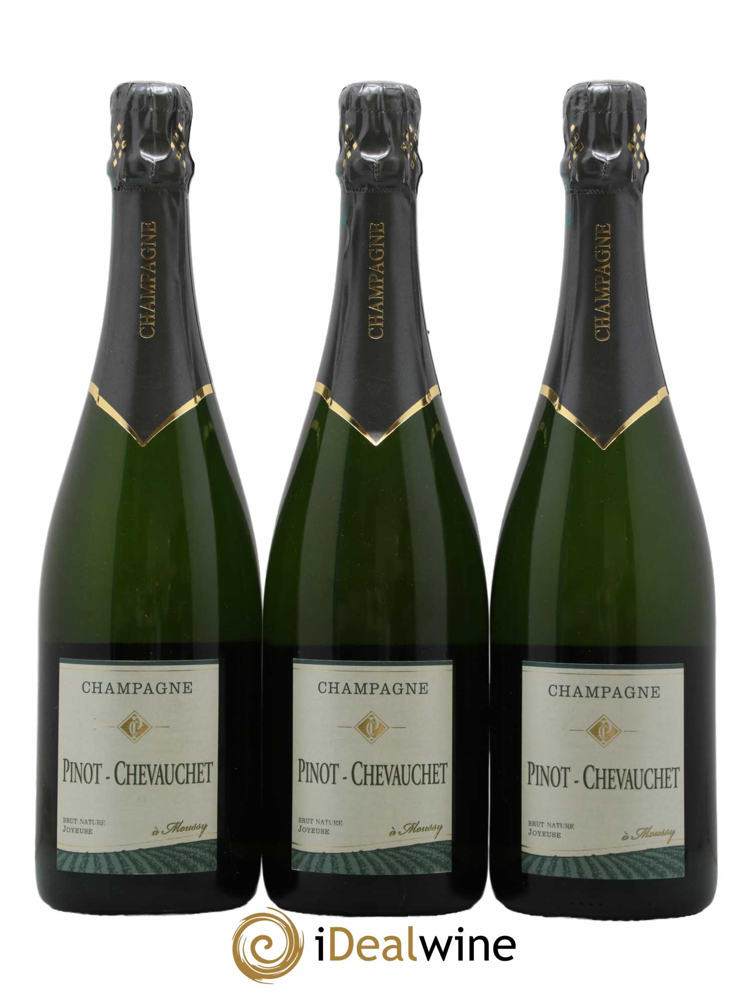Champagne Brut Nature Joyeuse Maison Pinot Chevauchet - Lot de 3 bouteilles - 0