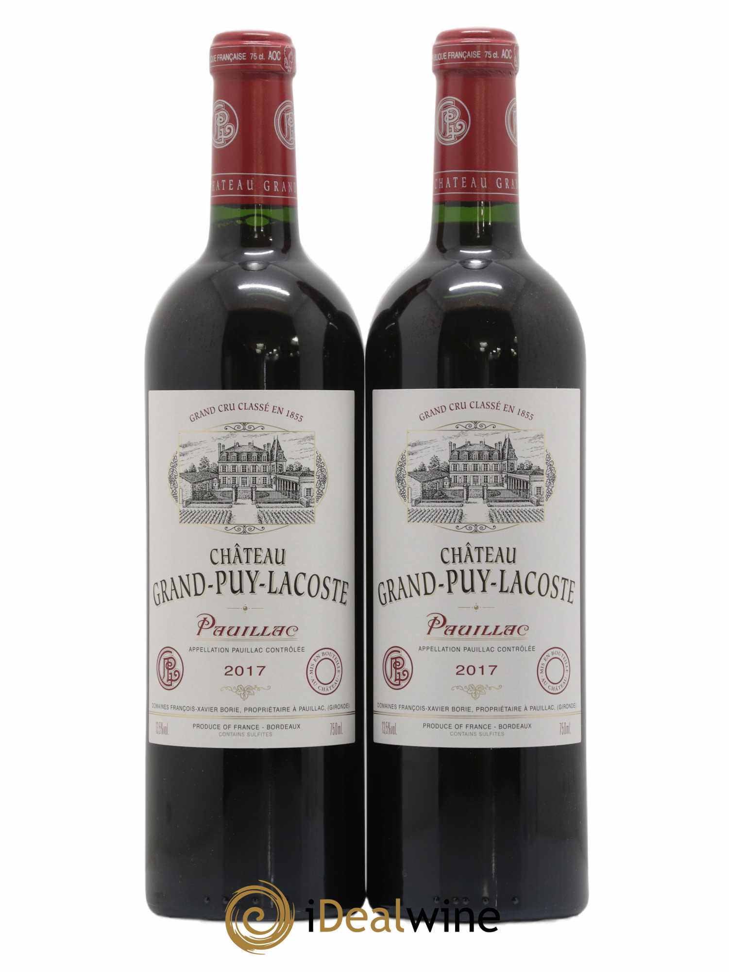 Château Grand Puy Lacoste 5ème Grand Cru Classé 2017 - Lot de 2 bouteilles - 0