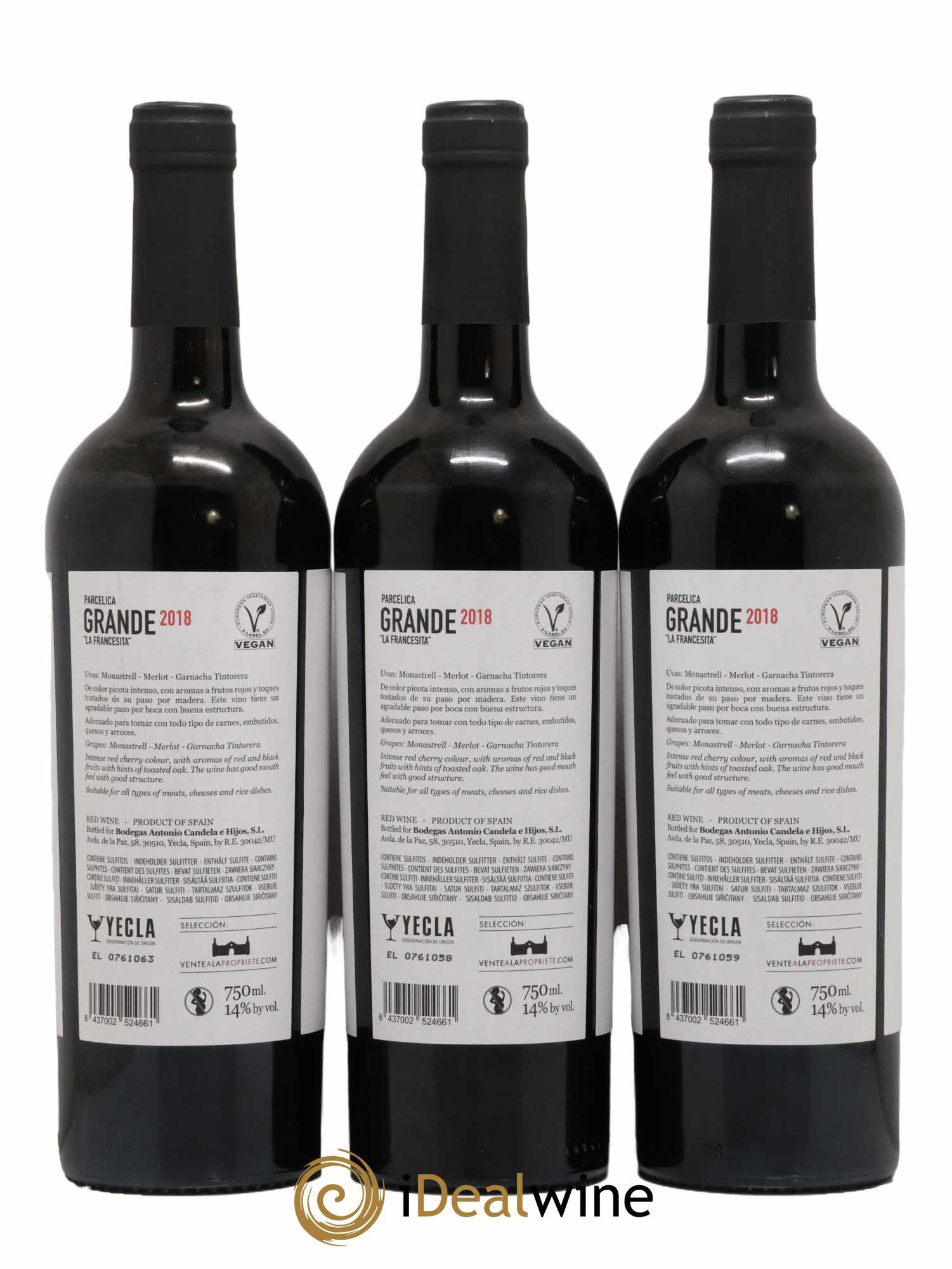Yecla Parcelica Grande La Francesita 2018 - Lot de 3 bouteilles - 1