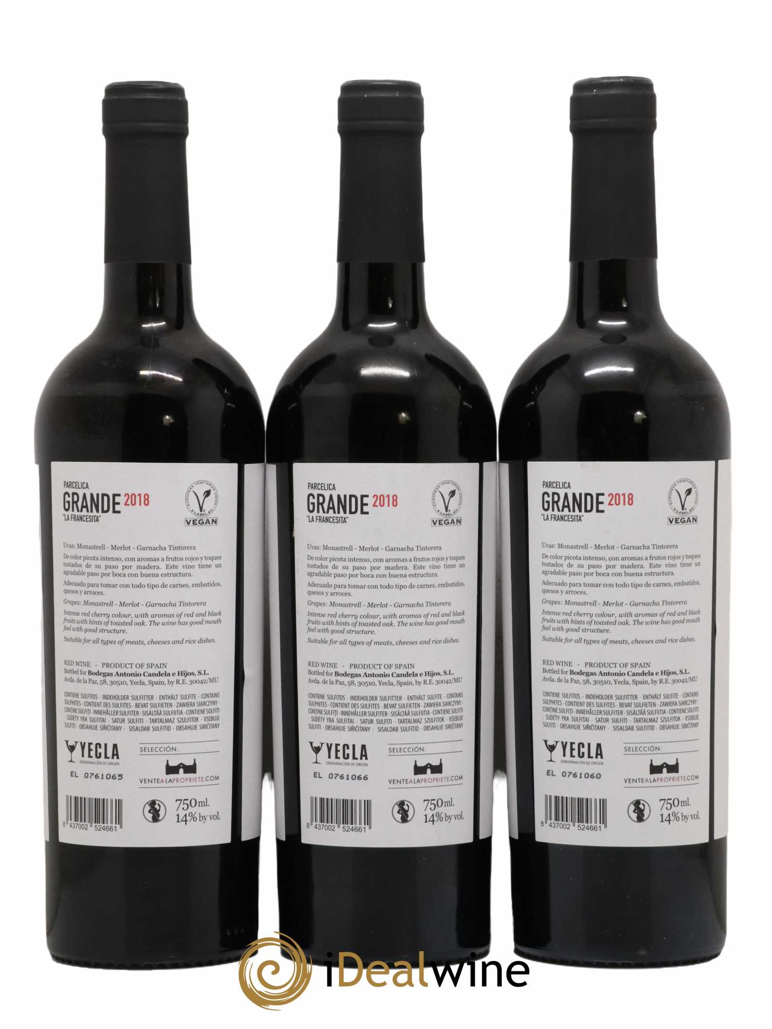 Yecla Parcelica Grande La Francesita 2018 - Lot de 3 bouteilles - 1
